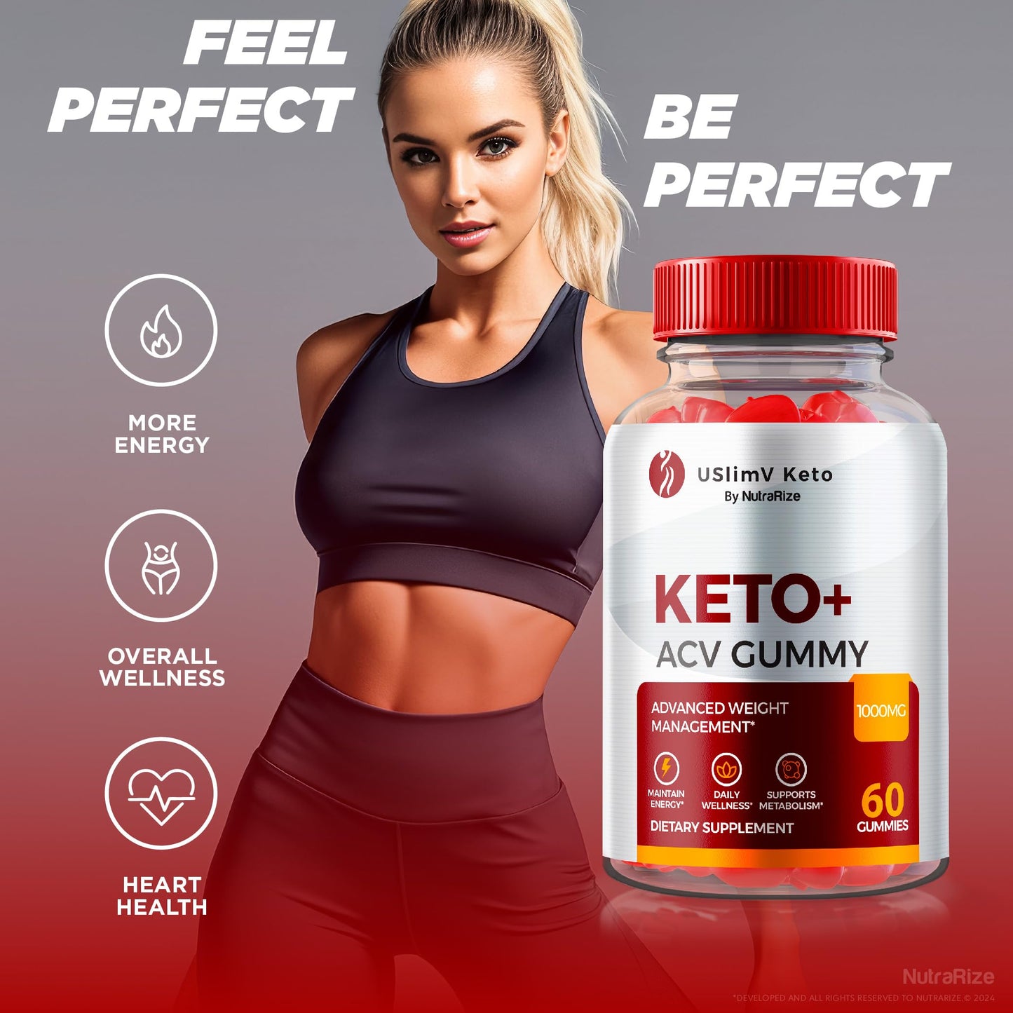 USlim V Keto ACV Gummies, USlimV Keto + ACV Gummys, Advanced Keto Plus ACV Formula, All-Natural Weight Loss Supplement,1000MG Apple Cider Vinegar Gummy, Gomitas Vitamin Reviews (60 Gummies)