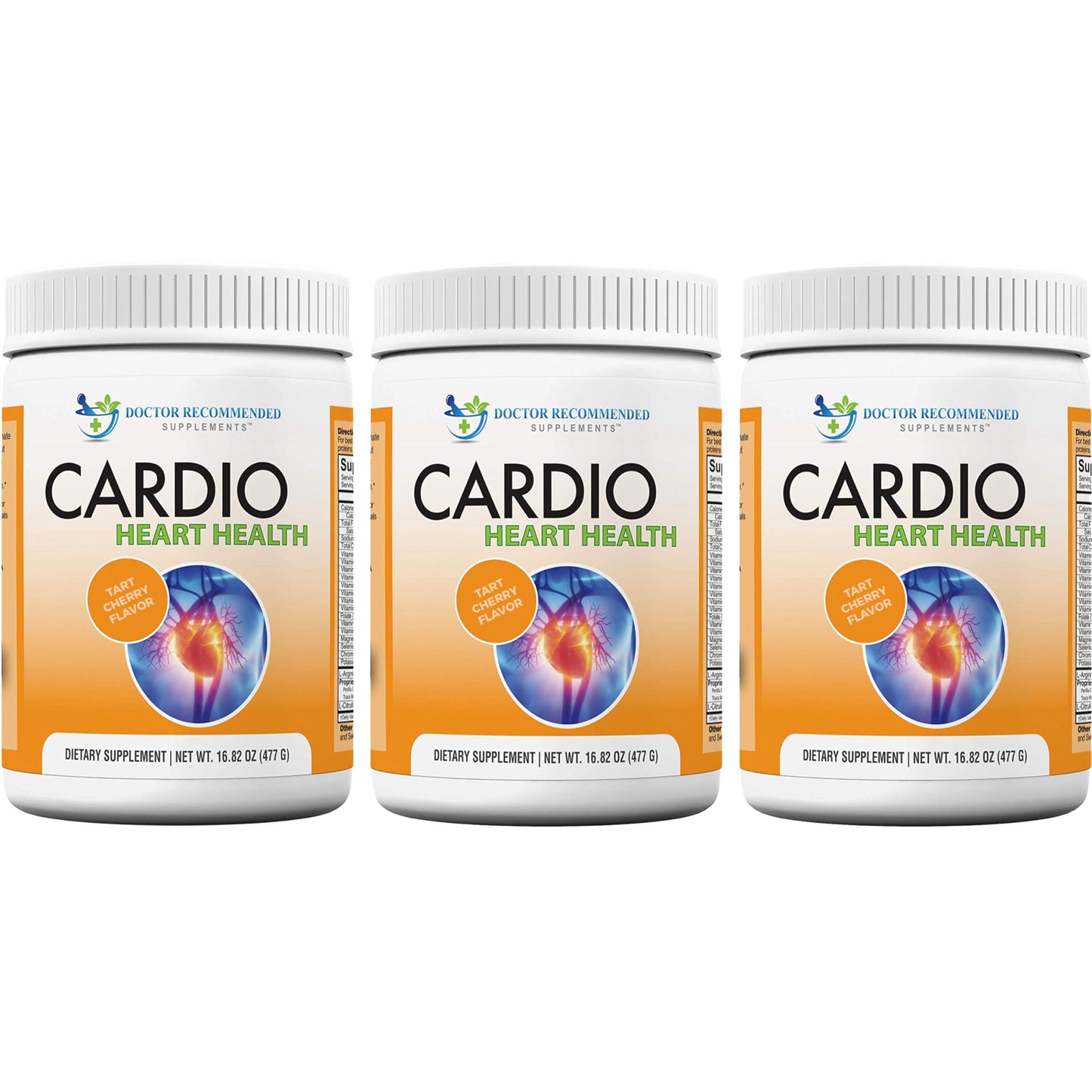 DOCTOR RECOMMENDED SUPPLEMENTS Cardio Heart Health Powder - L-Arginine Supplement 5000mg & L-Citrulline 1000mg, (Pack of 3-16.82 oz / 50.46 oz)