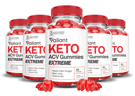 (5 Pack) Valiant Keto ACV Gummies Extreme 2000MG Valant Keto Gummies Apple Cider Vinegar Formulated with Pomegranate Beet Juice Powder B12 Vegan Non GMO 300 Gummys