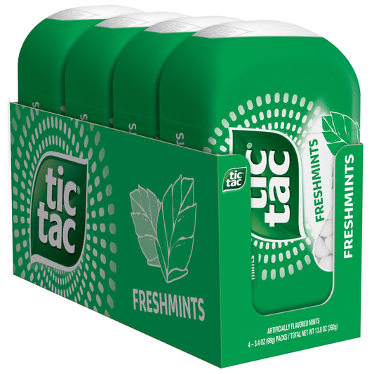 Tic Tac Freshmint Breath Mints 4 Count OnTheGo Refreshment Bottle Pack 34 Oz Each