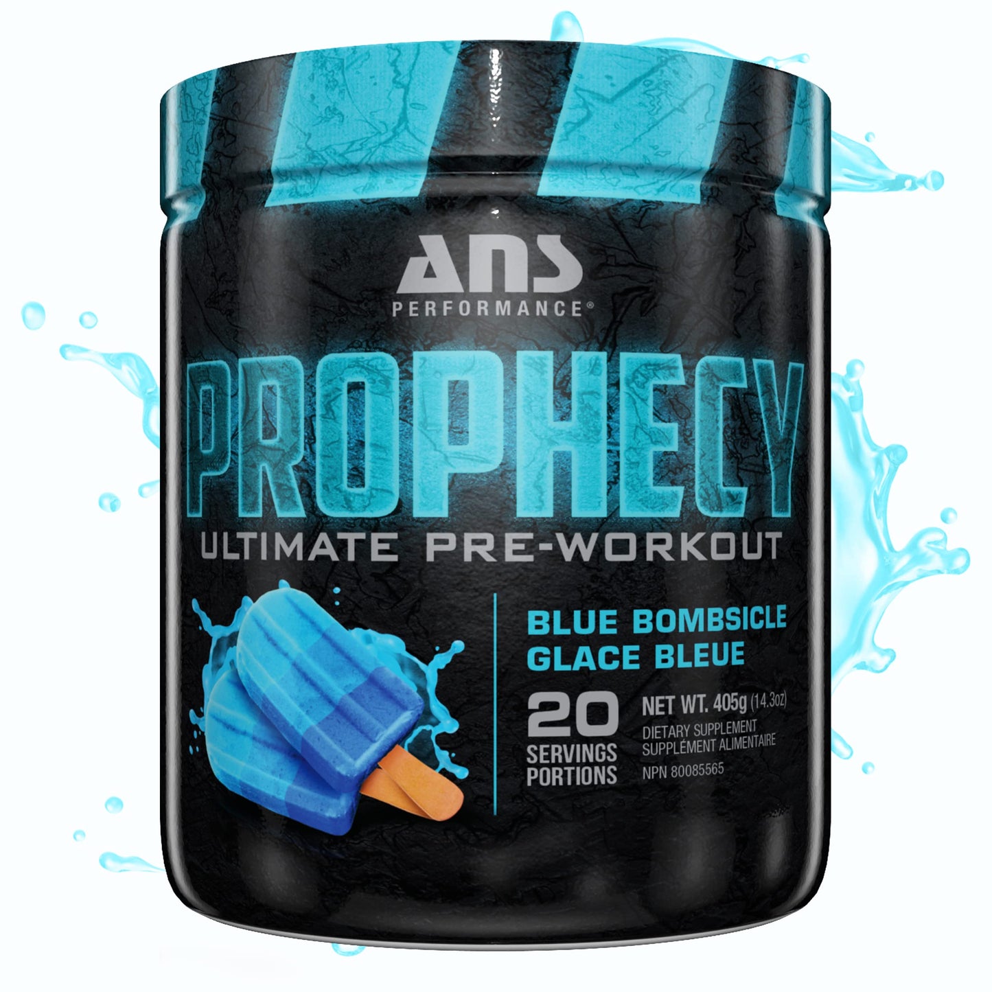 ANS Performance Prophecy Pre Workout Powder (20 Servings, 14.5 oz) - Gluten Free Pre-Workout Formula - Energy & Strength - Sugar Free- Increase Power & Workout Volum (Blue Bombsicle)