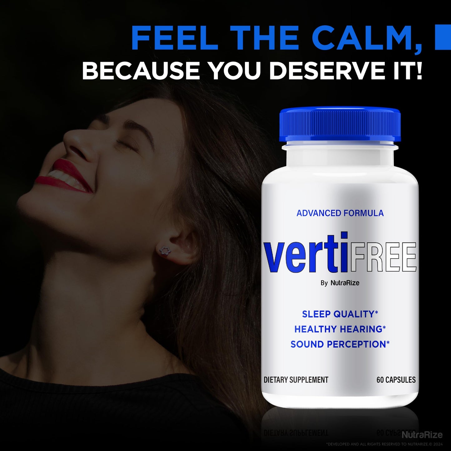 VertiFree Capsules, Original VertiFree for Ear Health, Premium Pills to Maintain Healthy Hearing, Advanced Hearing Support Formula, Official Verti Free Review (60 Capsules)