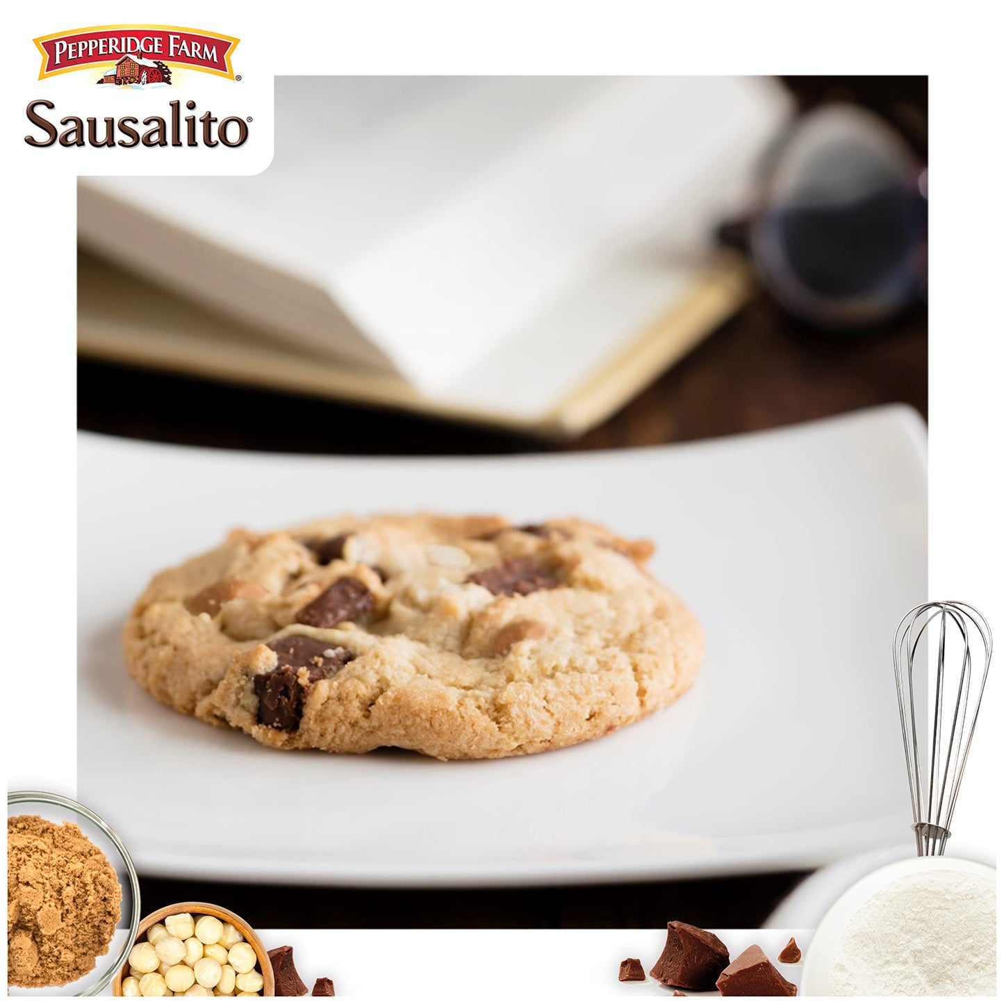 Pepperidge Farm Sausalito Crispy Milk Chocolate Macadamia Nut Cookies 72 OZ Bag 8 Cookies