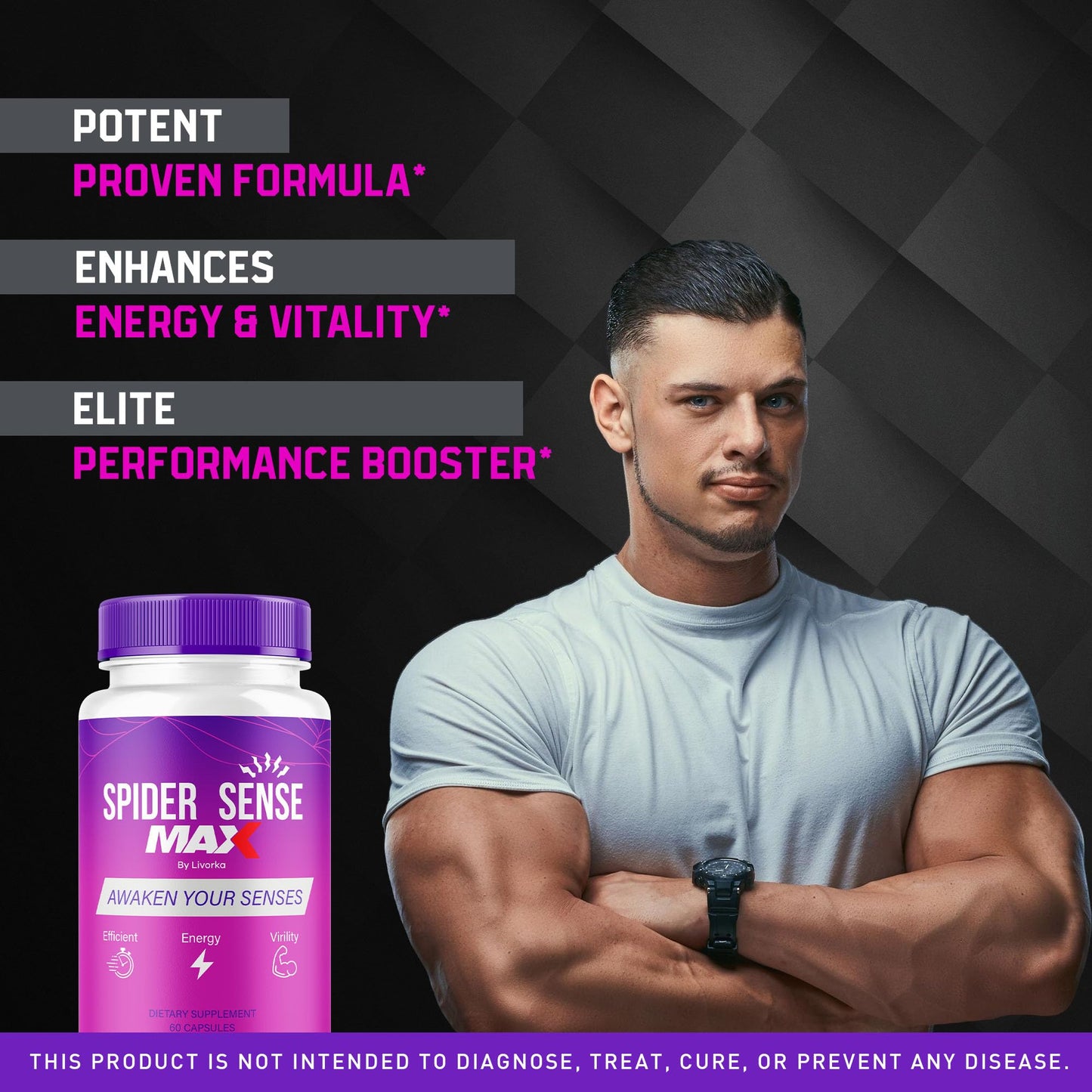 Spider Sense Max Pills for Men - SpiderSense Max Capsules for Men Advanced Formula 2025, 1 Bottle for 1 Month