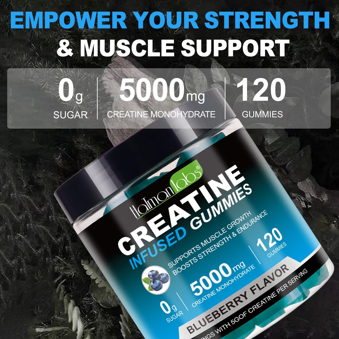 Creatine Monohydrate Gummies for Men and Women - Creatine Monohydrate Gummies - 5000mg Creatine Monohydrate Gummies Sugar Free 120 Gummies Advanced Formula Support Muscle Growth,Sugar Free,Vegan