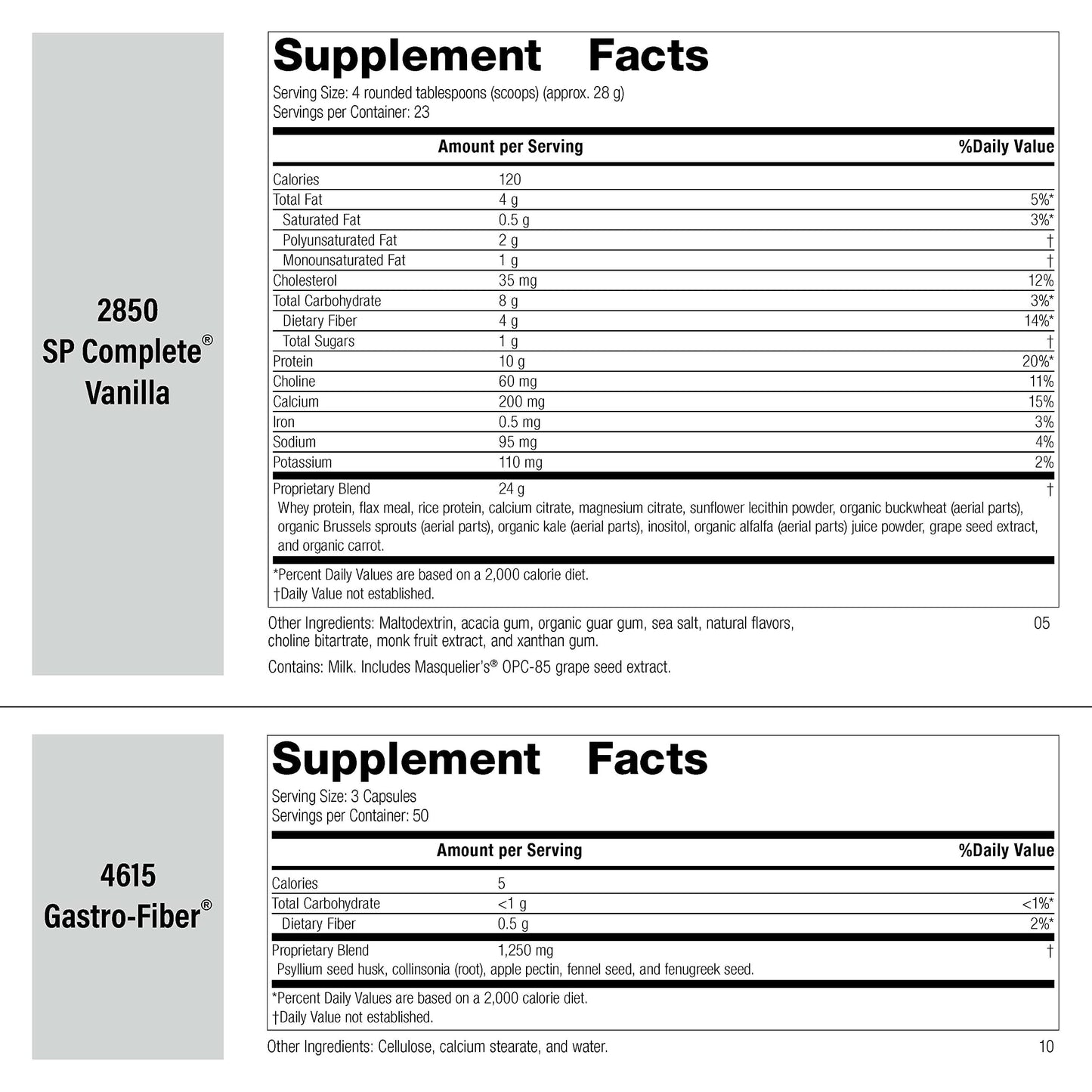 Standard Process Purification Kit with SP Complete Vanilla and Gastro-Fiber - Detox and Liver Support with Milk Thistle, Whey Protein, Fiber, Choline, and Calcium