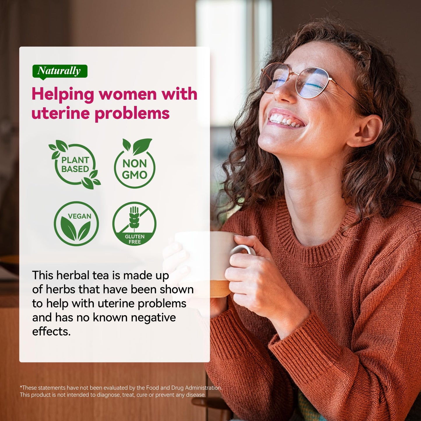 Laicuherb Fibroids Herbal Tea for Women Get Pregnant Fast & Hormone Balance, 10 Teabags Fertility Tea for Women Ovarian, Natural Detox Womb to Warm Uterus and Detox