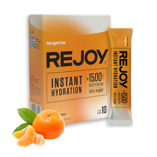 Rejoy - Electrolyte Powder Packets, 10 Sticks - Hydration Drink Mix Supplement - Sugar Free, Keto and Paleo Friendly, Vegan, Non-GMO, Easy Open Single-Serving Stick (Tangerine)