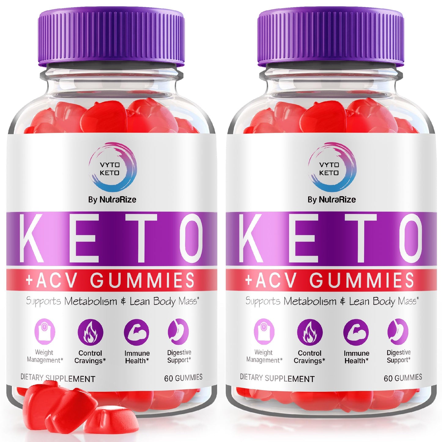 (2 Pack) Vyto Keto ACV Gummies for Advanced Weight Loss - Vyto Maximum Strength Gummies, Vyto Keto Plus ACV, Keto + ACV Advanced Formula Supplement, Gomitas Reviews (120 Gummies)