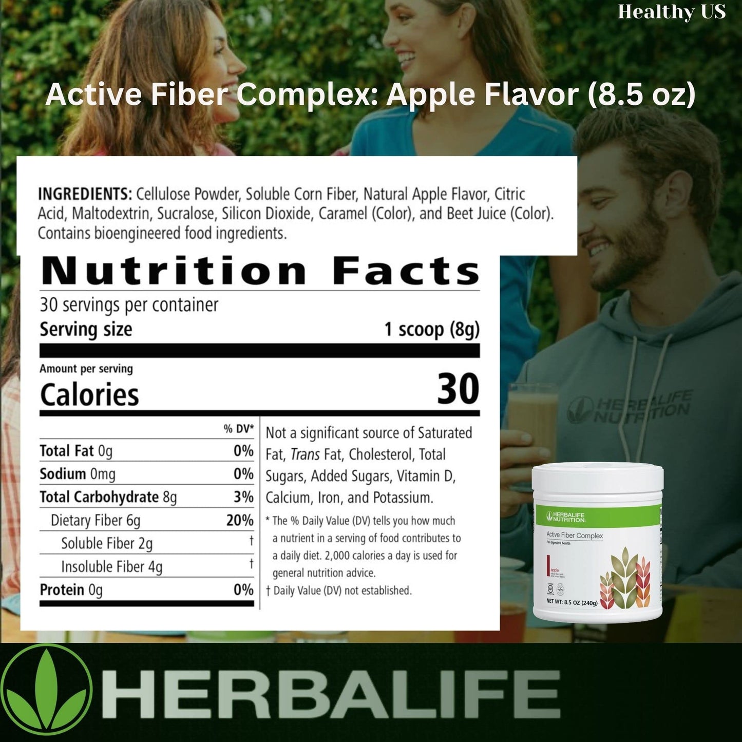 Herbalife Active Fiber Complex Apple Flavor (7.4 OZ 210g)
