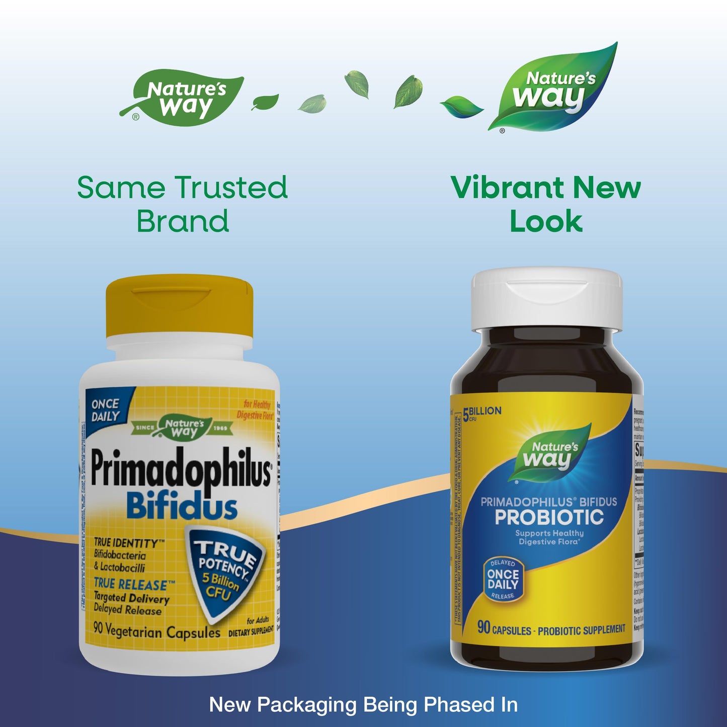 Nature's Way Primadophilus Bifidus Probiotic, Supports Digestive Flora*, 5 Billion Live Probiotic Cultures per Capsule, Lactobacilli, Bifidobacteria, 90 Capsules (Packaging May Vary)