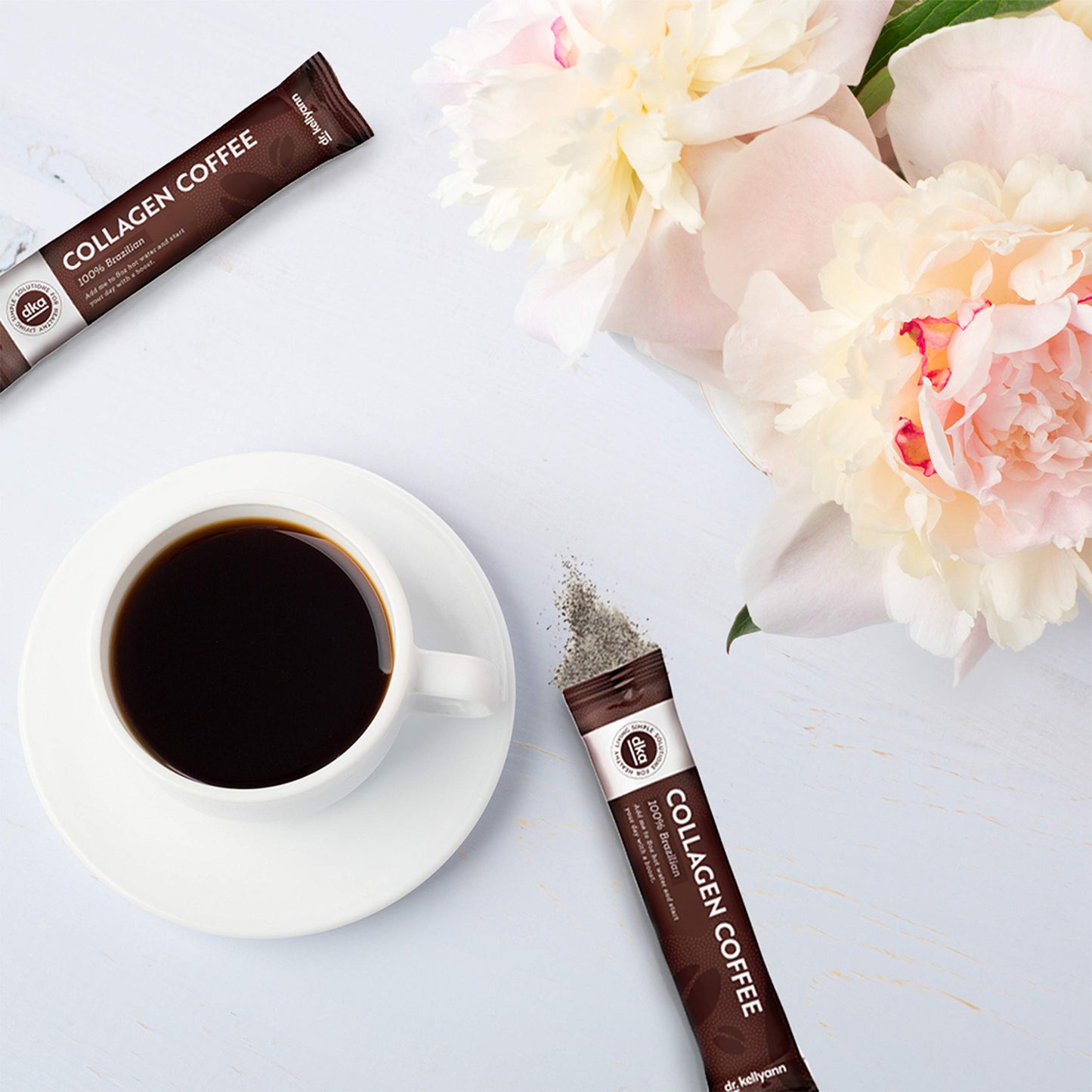 Dr Kellyann GrassFed Collagen Instant Coffee 15 Packets  Keto  Paleo Friendly  Sugar free Dairy free Grain Free  Brazilian Slimming Collagen CoffeetoGo