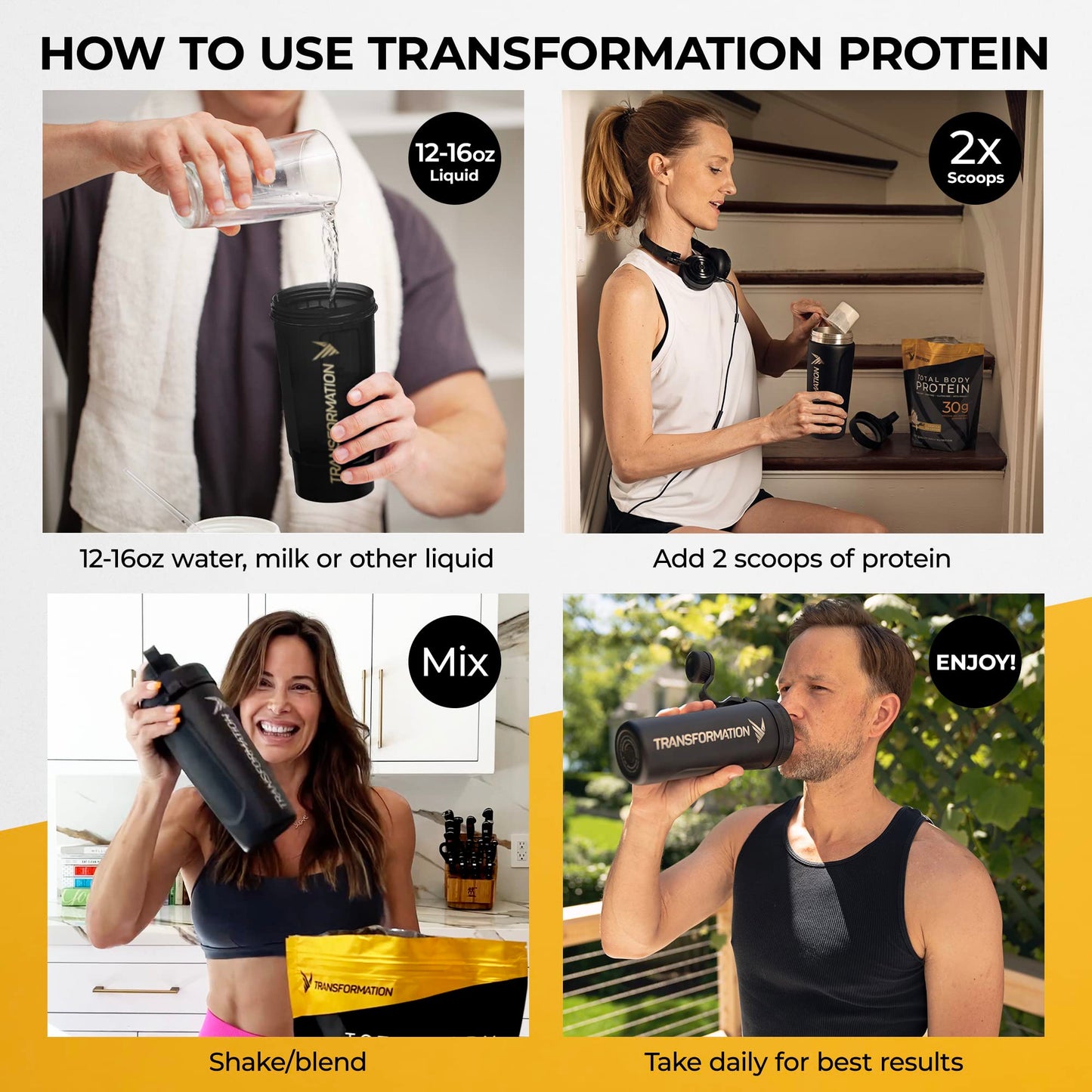 Transformation Protein Super Blend | Egg White, Collagen Peptides, and Plant Protein | 15 Billion CFU Probiotics | Digestive Enzymes | MCT Oil | Low Carb Shake for Men & Women | Vanilla, 10 pack