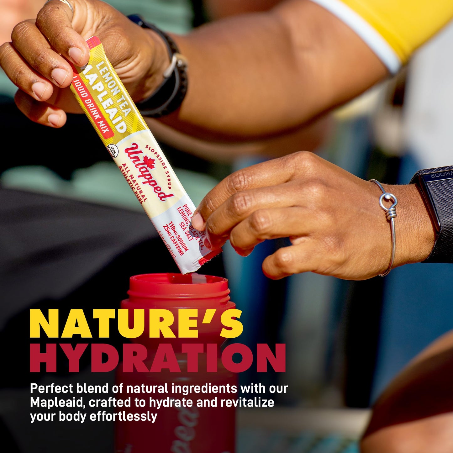 Untapped Lemon Tea Mapleaid - 20 Single-Serve Packets | Organic Maple Syrup, Lemon Juice & Black Tea | Running Fuel with Energizing Electrolytes & Caffeine | Naturally Powered by Pure Vermont Maple