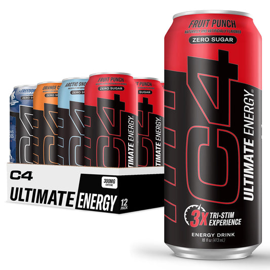C4 Ultimate Sugar Free Energy Drink 16oz Pack of 12