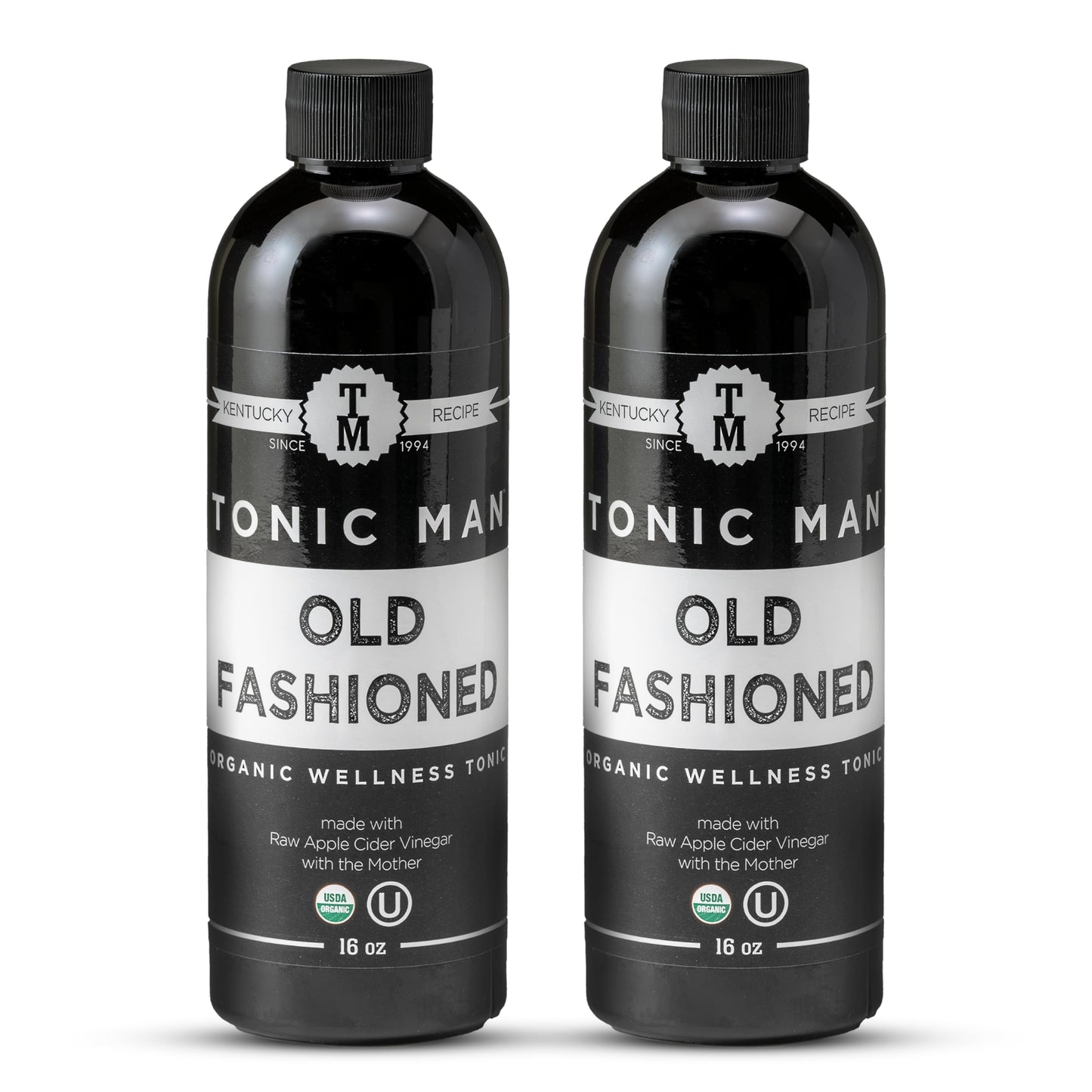 Tonic Man Old Fashioned Organic Wellness Herbal Tonic Made with Raw Apple Cider Vinegar Organic Herbs and Spices Energize Body  Immunity Booster NonGMO 16oz Bottle Pack of 2