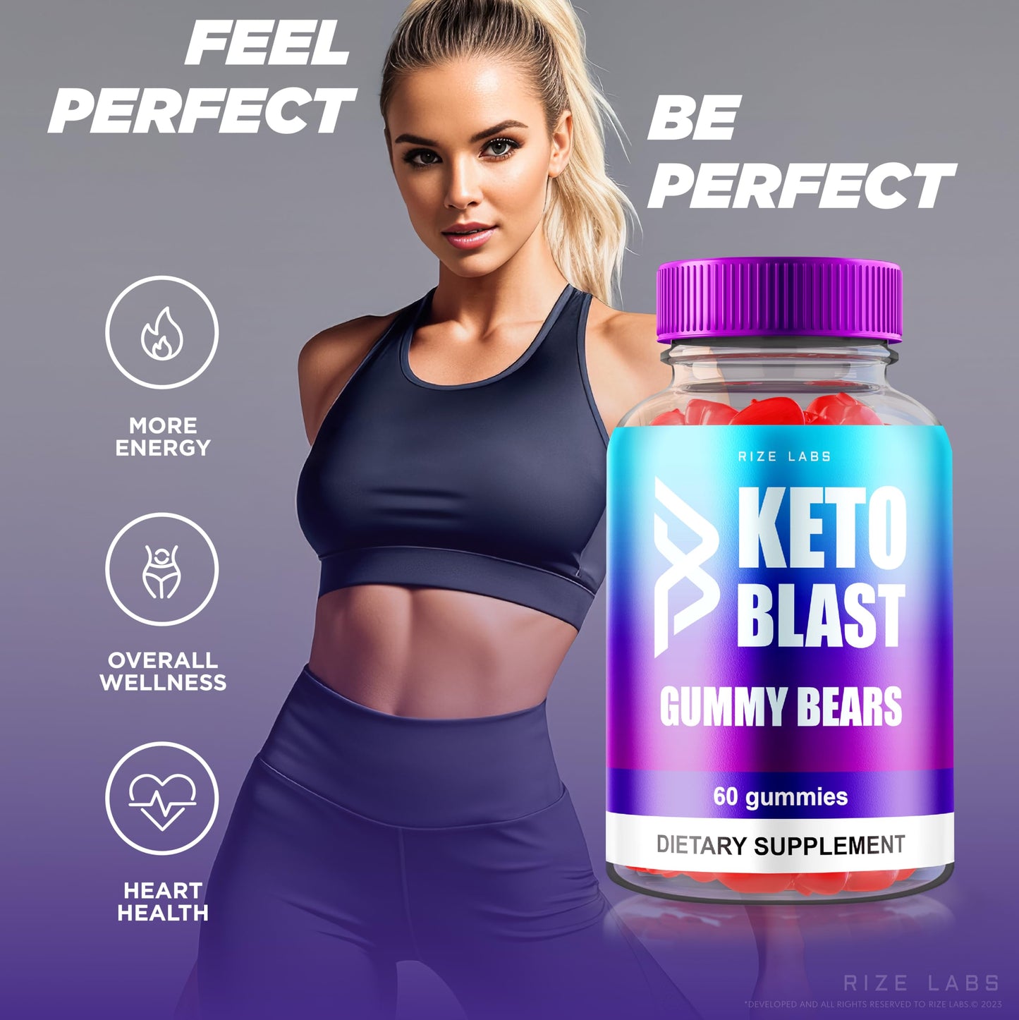 rize labs - Keto Blast Gummy Bears ACV Gummies Advanced Weight Loss Formula (Pack of 5) (300 Gummies)