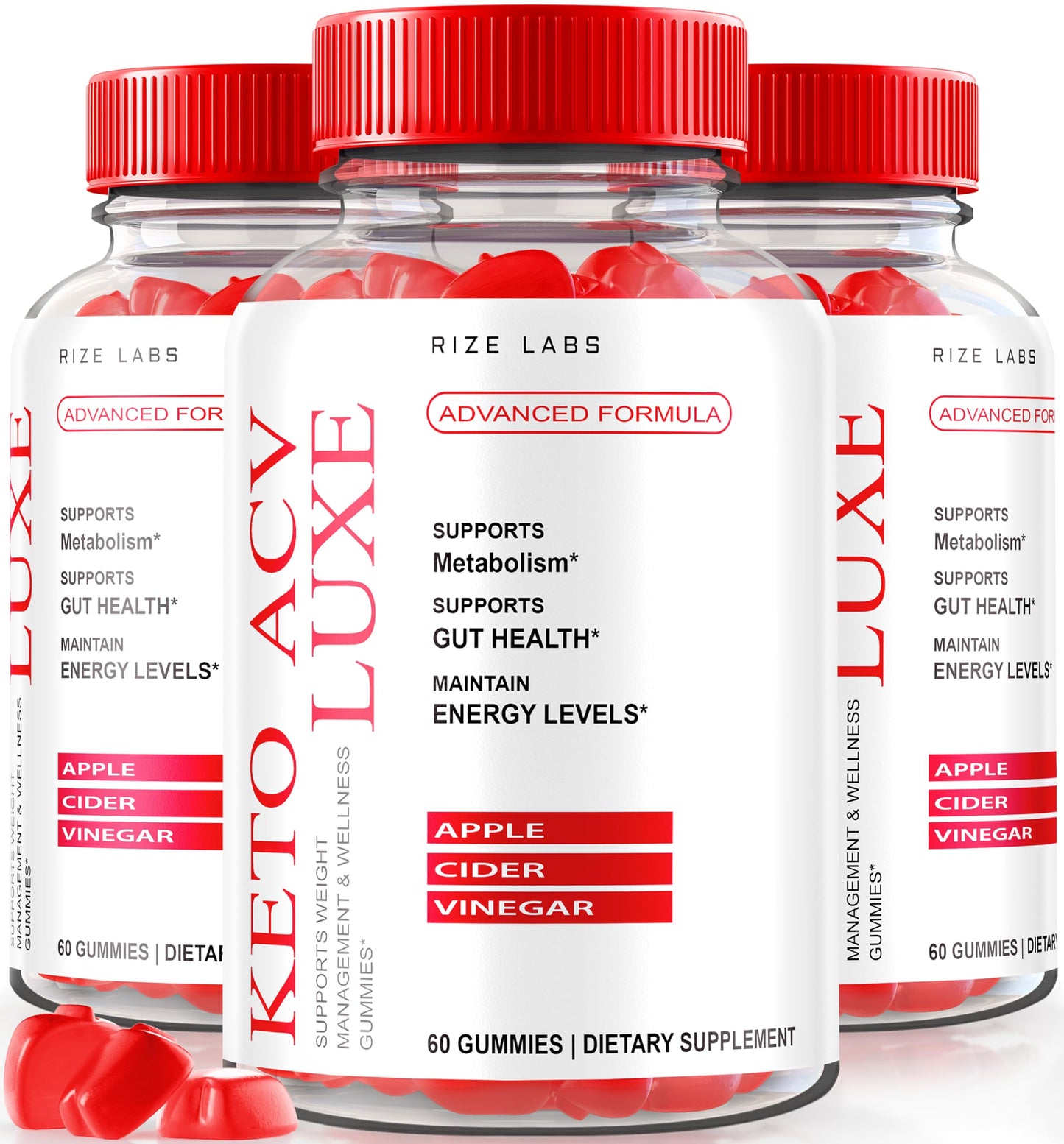 rize labs - Keto ACV Luxe Gummies for Men & Women Max Formula for Advanced Weight Loss Plus Keto Gummy (180 Gummies) (Pack of 3)