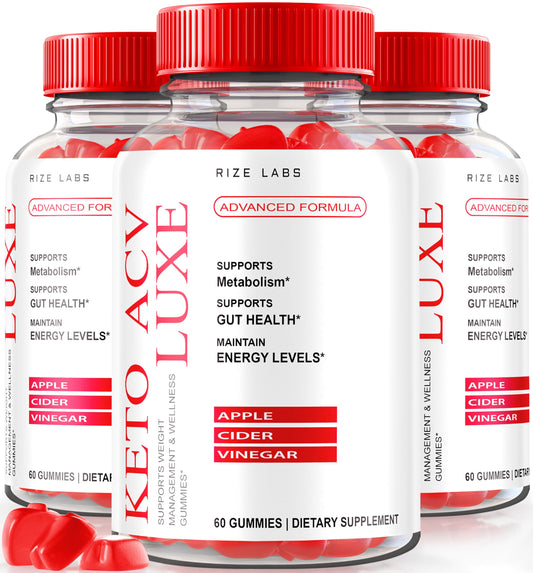 rize labs - Keto ACV Luxe Gummies for Men & Women Max Formula for Advanced Weight Loss Plus Keto Gummy (180 Gummies) (Pack of 3)