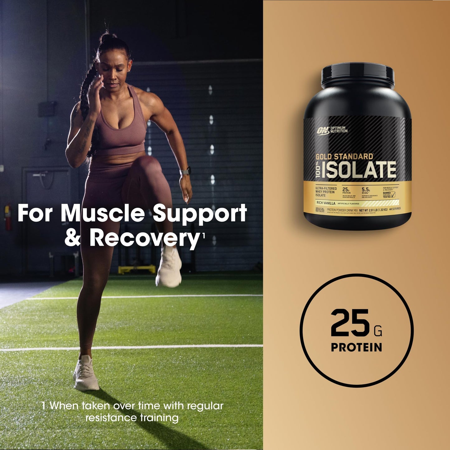 Optimum Nutrition Gold Standard 100% Isolate, Rich Vanilla, 2.91 Pounds, 44 Servings (Packaging May Vary)