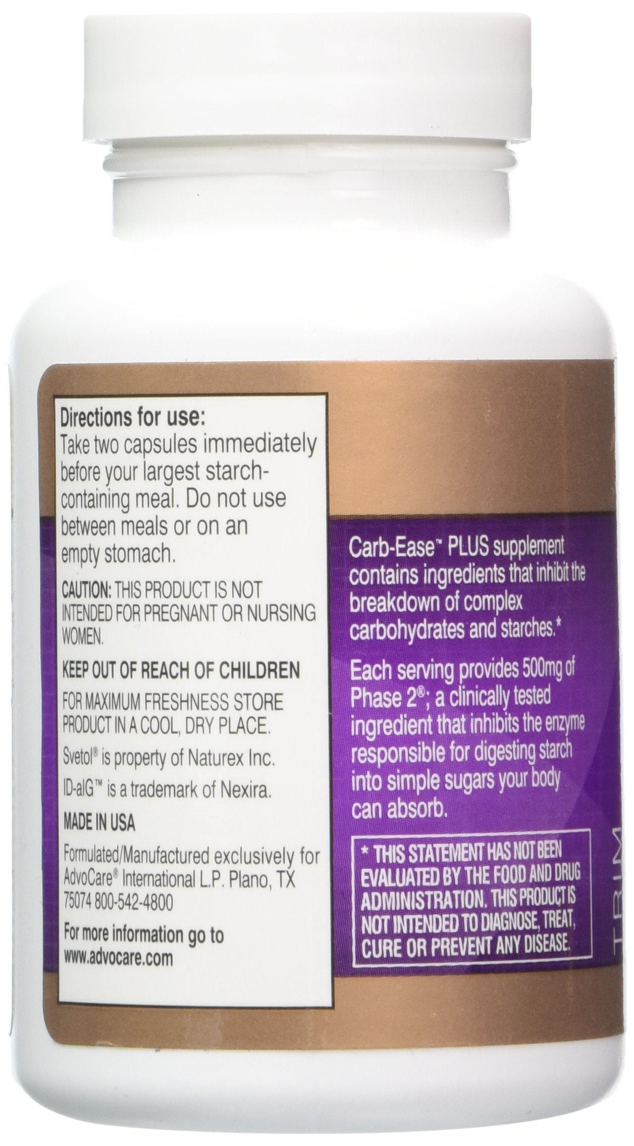 AdvoCare Carb-Ease Plus - Carb Blocker Supplement with Kidney Bean, Grape Seed & Green Coffee Extracts - Supports Healthy Metabolism* - 60 Capsules