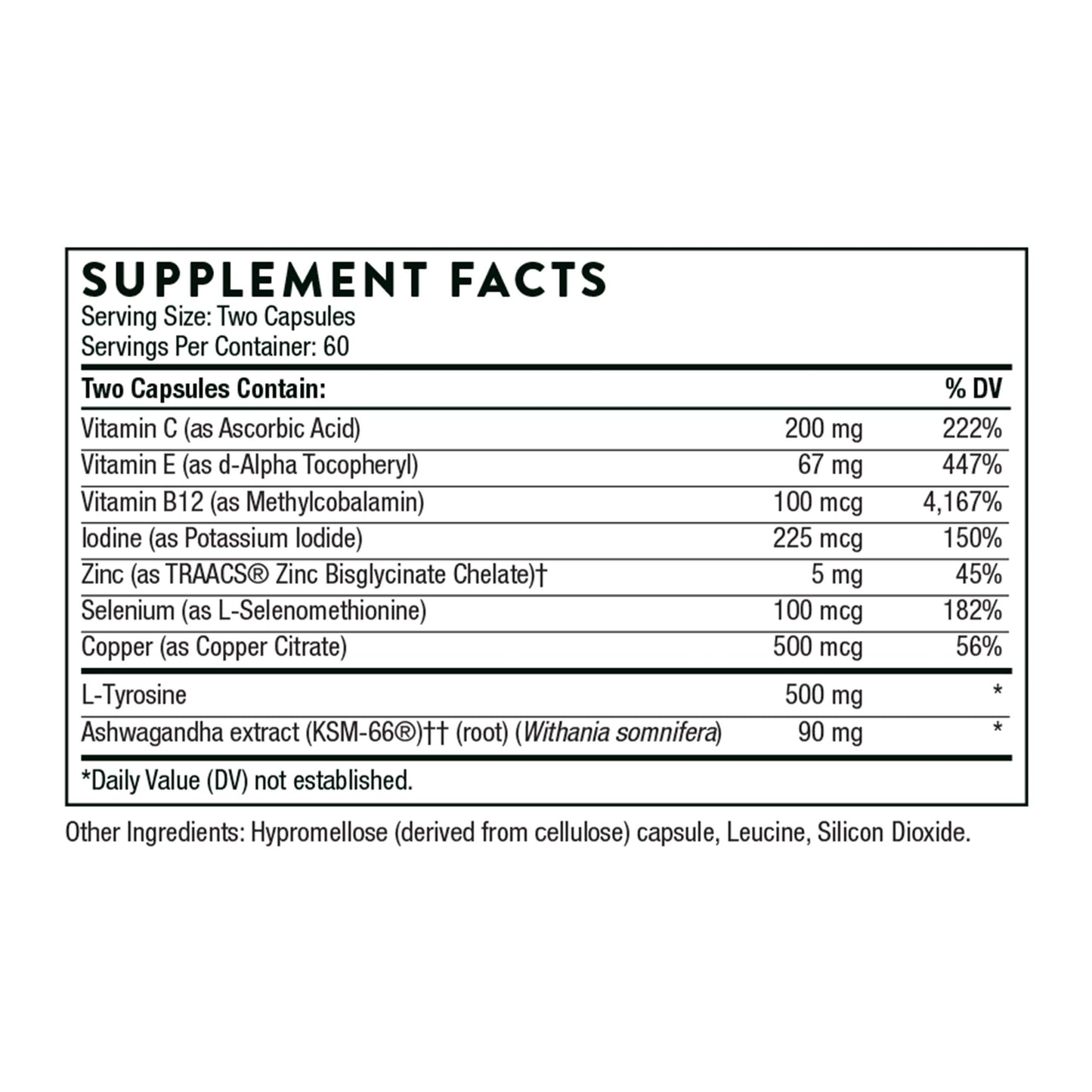 THORNE Thyrocsin - Thyroid Cofactors for Thyroid Function Support* - 120 Capsules