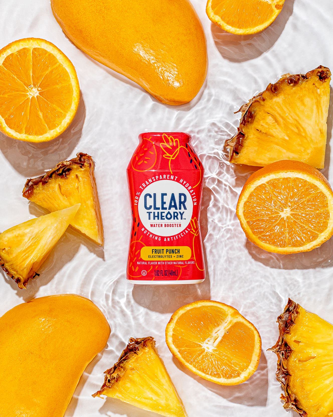 Clear Theory Water Flavoring Drops with Electrolytes Water Enhancer Liquid Flavored Water Drink Mix Hydration for Kids Vegan Gluten Free Low Calorie Fruit Punch 4 Pack 162 Fl Oz Bottles