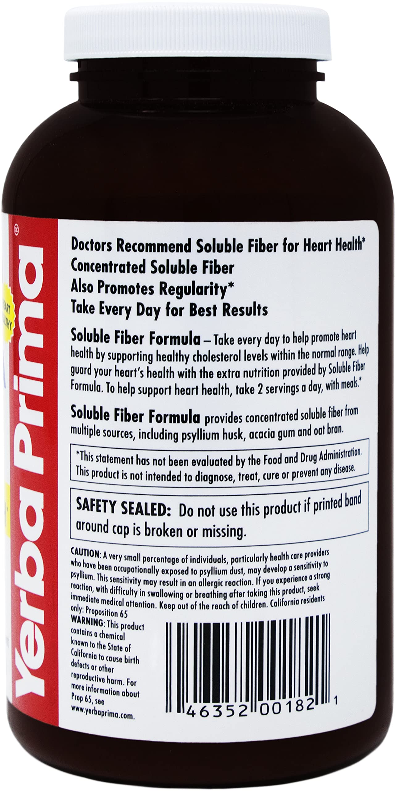 Yerba Prima Soluble Fiber Formula Powder, 12 Ounce - Premium Dietary Fiber Supplement, Natural, Concentrated Soluble Fiber, Gluten Free, Non-GMO, Made in USA