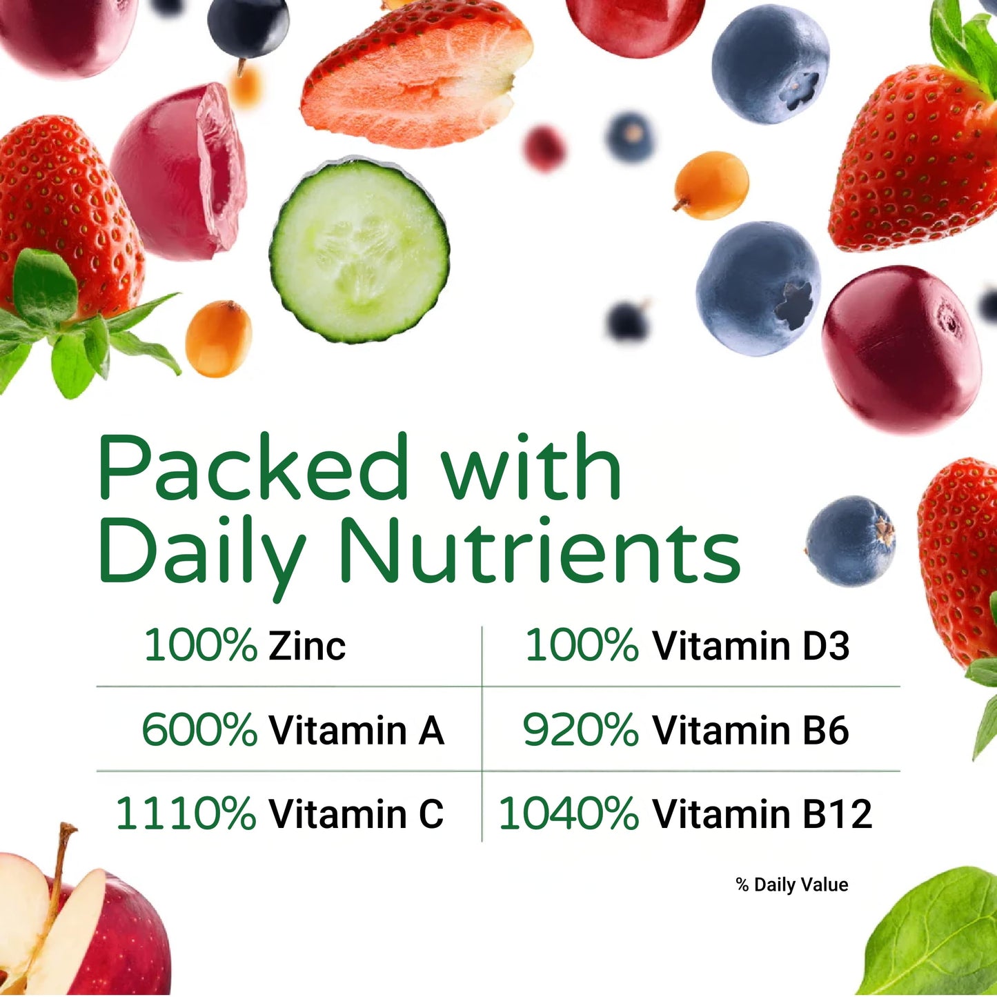 FeelGood Superfoods Vita Fruits and Veggies Immune Support Shot Supplements, Fruit Punch Flavor, Pack of 10 Immunity Shots, Immune System Booster Drink Made with 25 Organic Fruit & Vegetables