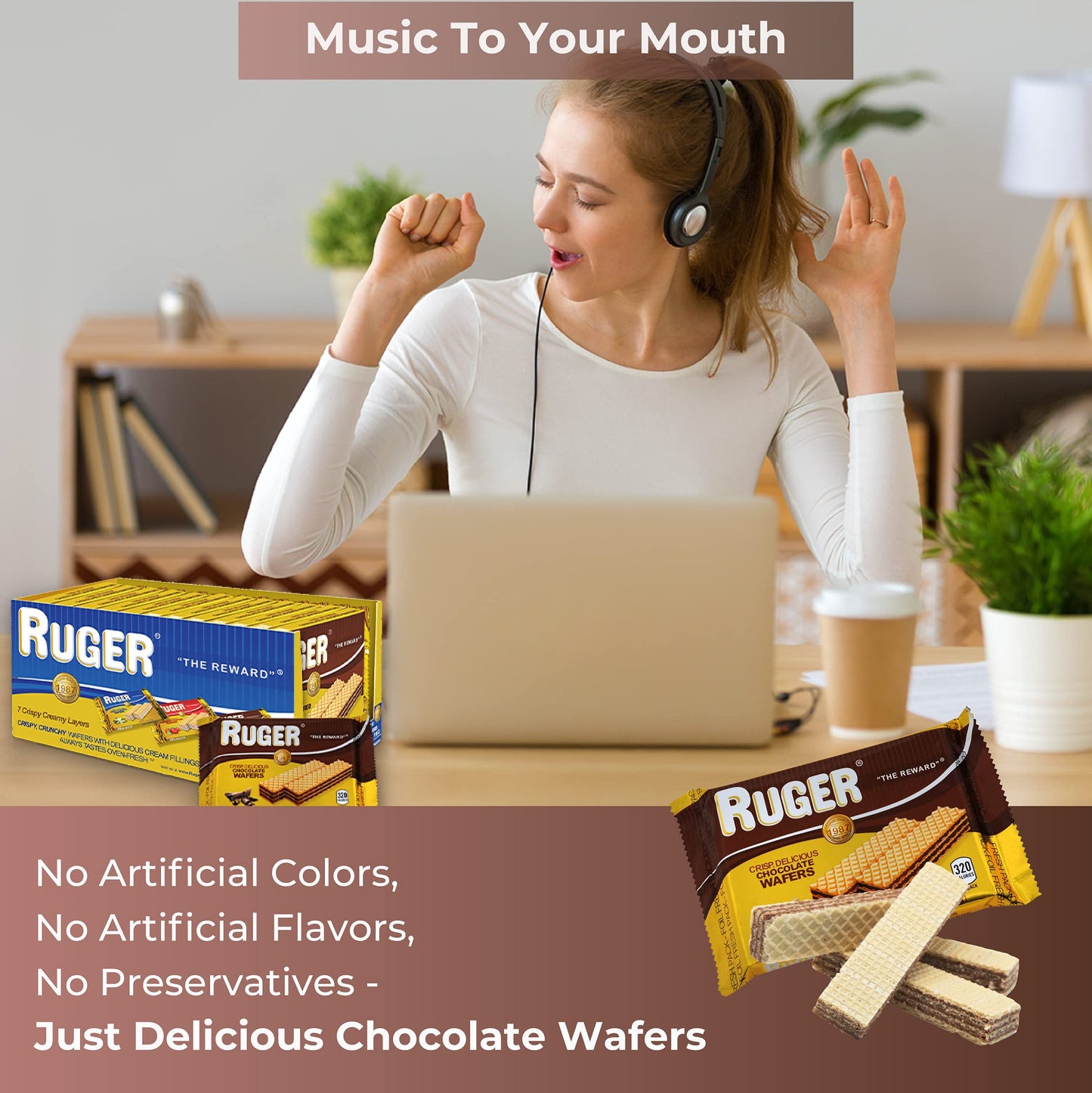 Ruger Wafers Austrian Wafers Chocolate 2125 Ounce Pack of 12