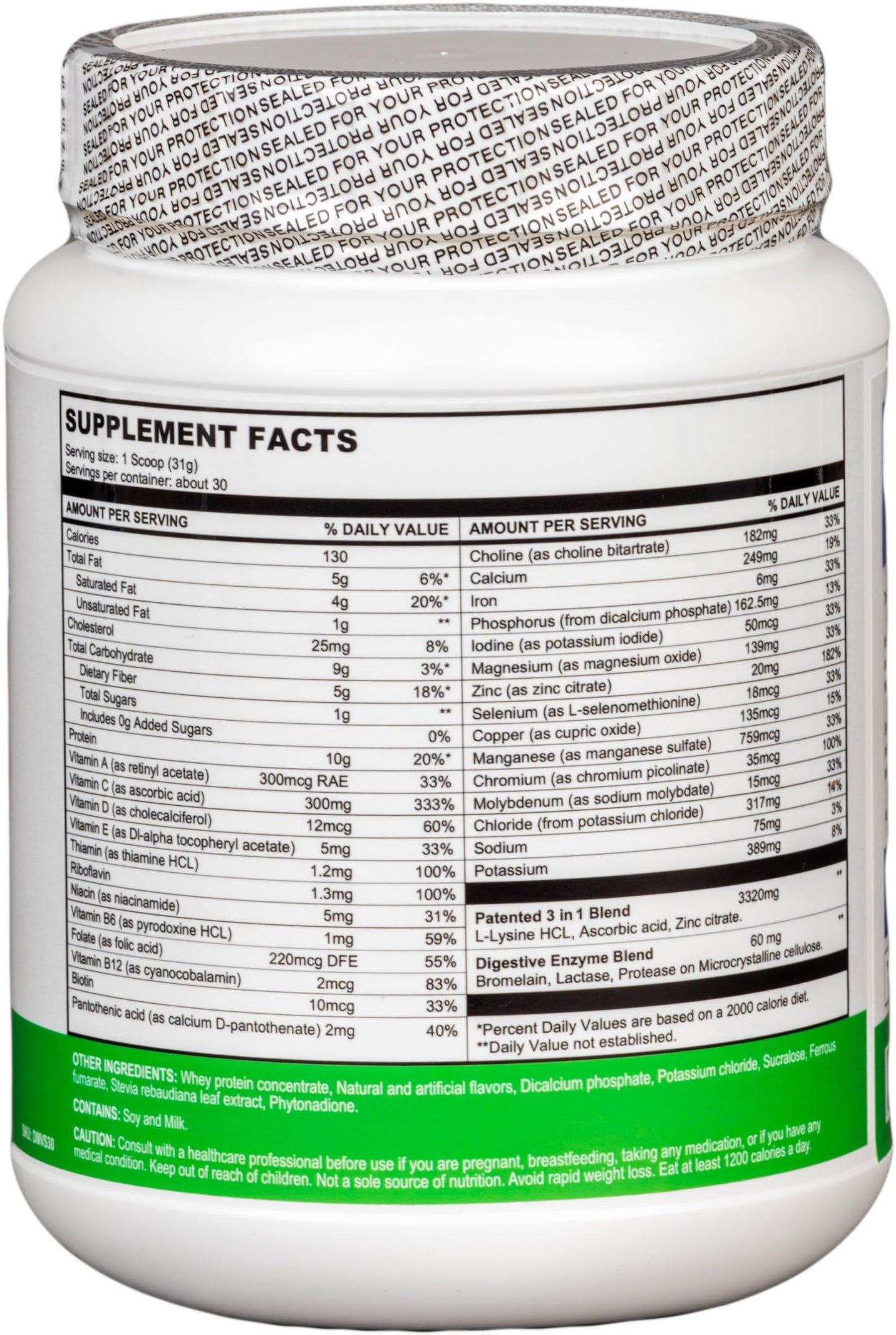 Del Mar Health Enable Weight Loss Shake - Delicious Vanilla Flavor for Healthy & Satisfying Meal Replacement, 2lb 8oz