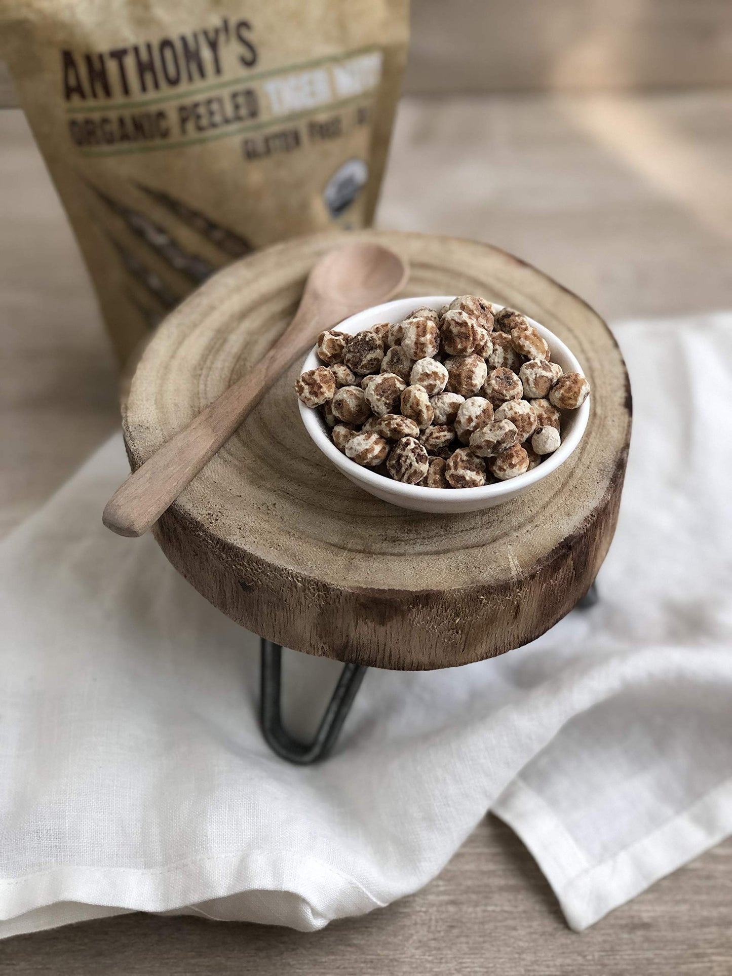 Anthonys Organic Peeled Tiger Nuts 12 oz Raw Gluten Free Non GMO Paleo Friendly