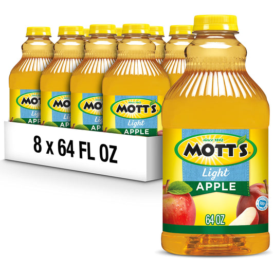 Motts Apple Light Juice Drink 64 Fl Oz Bottle Pack Of 8 42 Fruit Juice With 50 Fewer Calories Than 100 Apple Juice Excellent Source Of Vitamin C