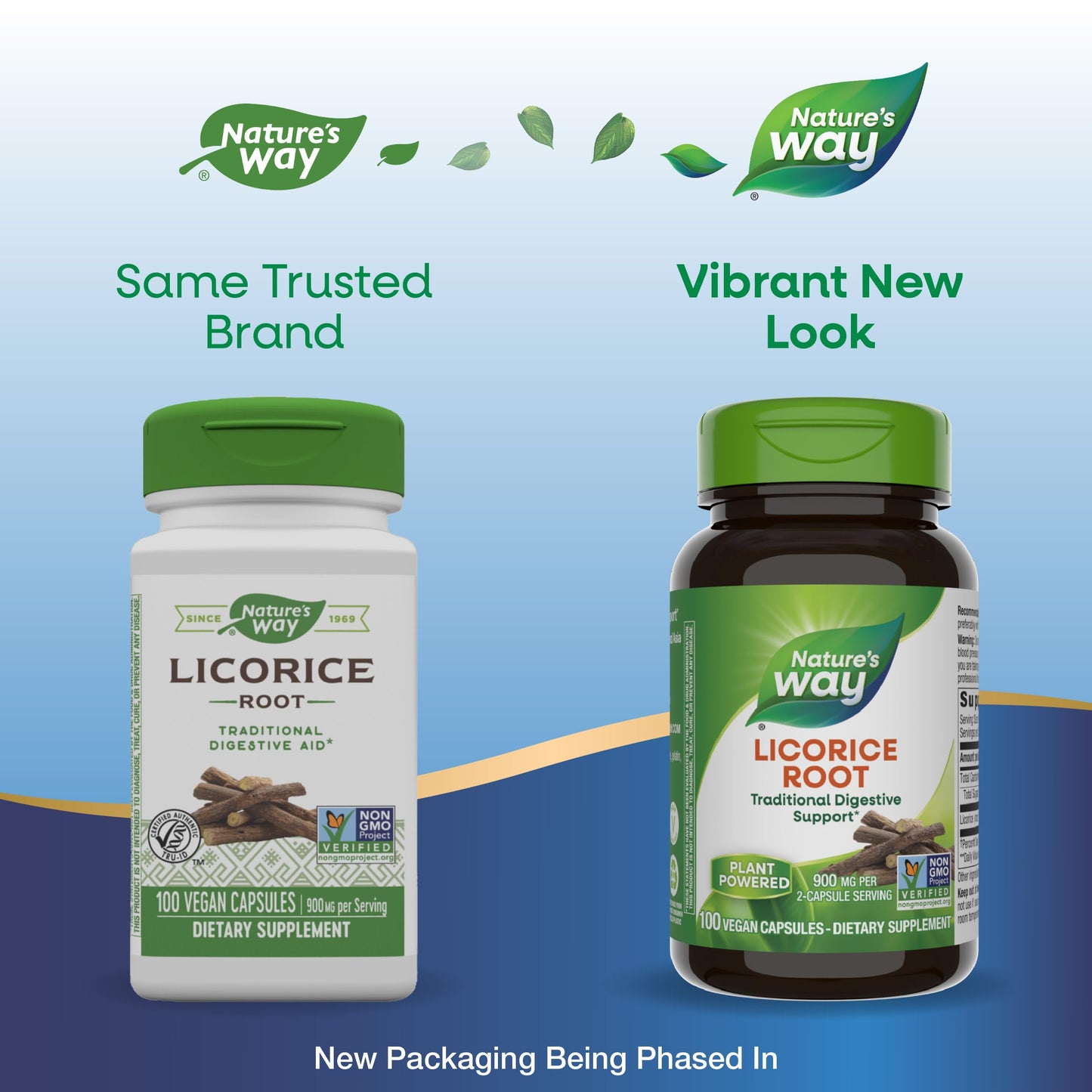 Nature's Way Licorice Root, Traditional Digestive Support Supplement*, 900 mg per 2-Capsule Serving, Non-GMO Project Verified, 100 Vegan Capsules (Packaging May Vary)