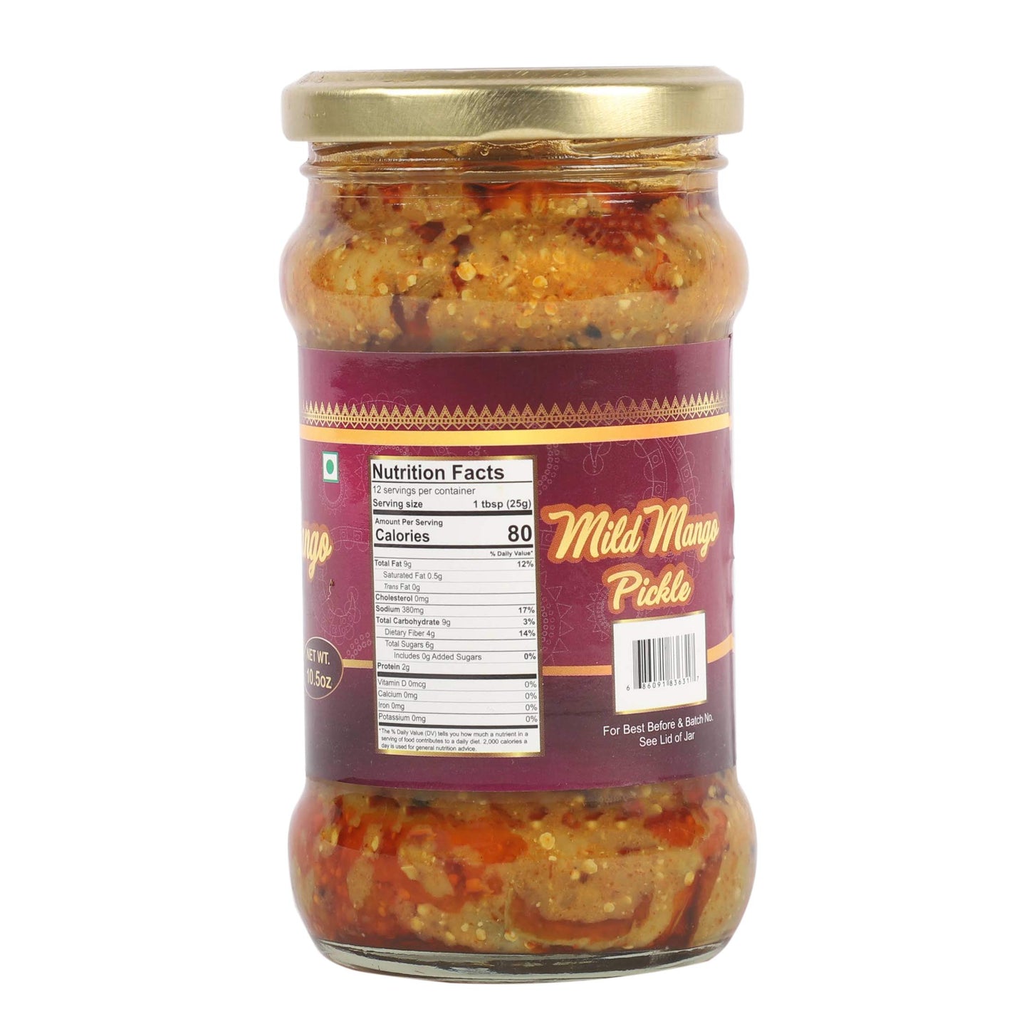 TAJ Gourmet Mild Mango Pickle Mild Mango Achar 300g 105oz
