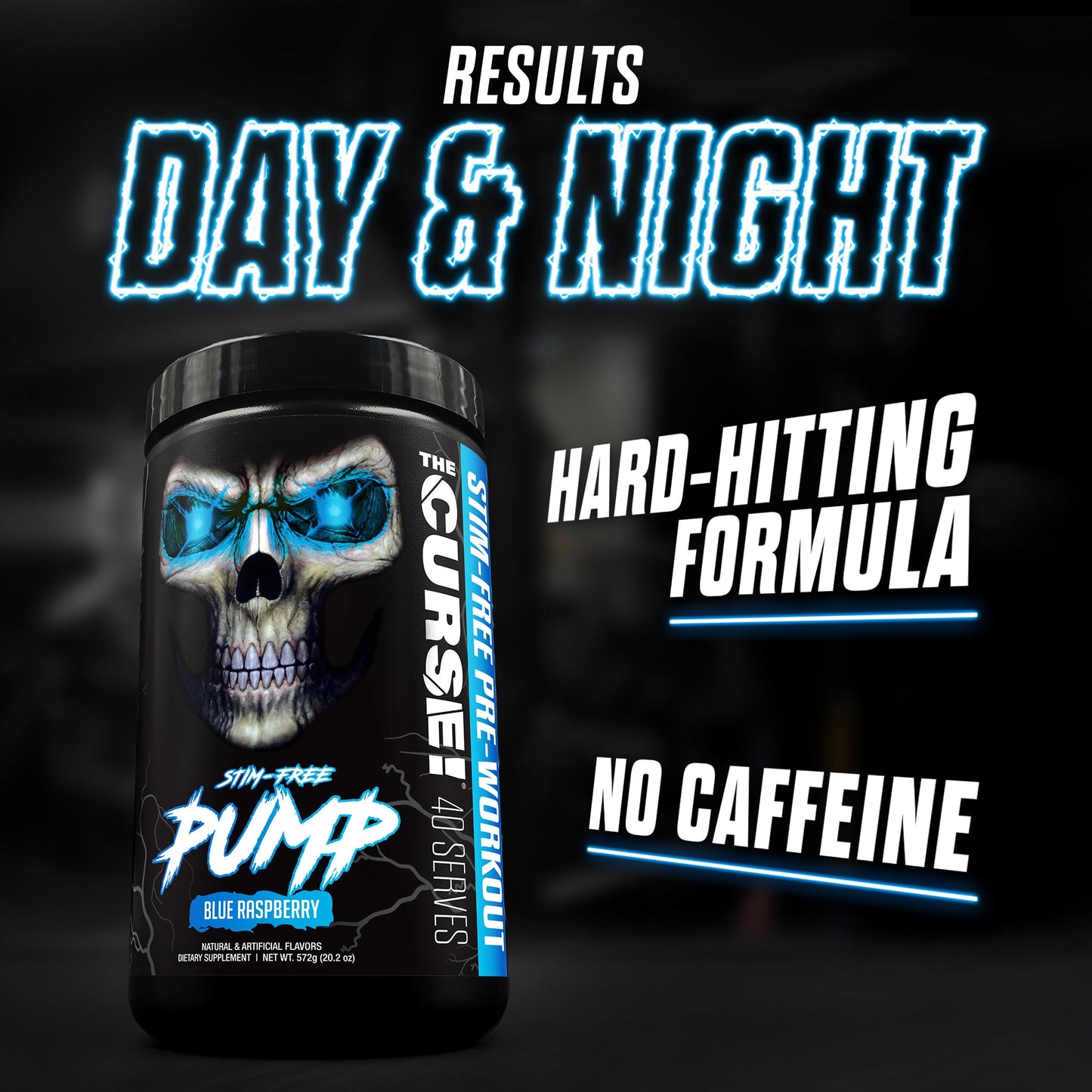 JNX SPORTS The Curse! Pump - Stim-Free Pre-Workout | Peach Mango 40 Serves | Caffeine-Free Pump Pre Workout, Non-Stim Nitric Oxide Preworkout for Men & Women