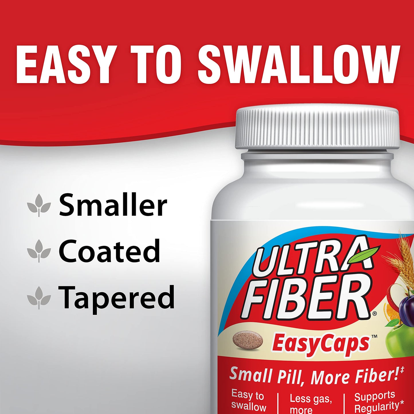 Ultra-Fiber Caplets - High-Fiber Supplement for Regularity - 48% More Fiber per Caplet - Soluble & Insoluble Fiber Blend - Easy-to-Swallow Coated Caplets - 150ct