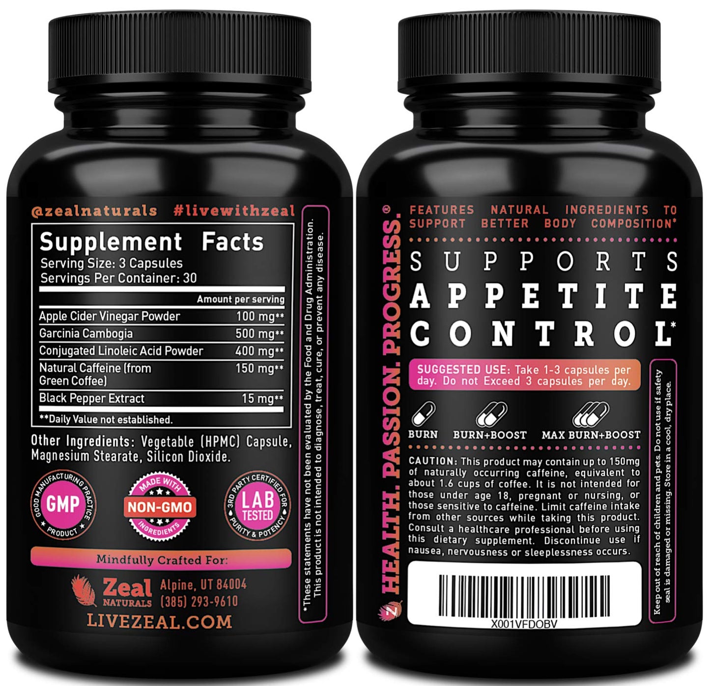 Apple Cider Vinegar Weight Management Pills for Women - Garcinia Cambogia + w. CLA & Green Coffee Bean Green Tea