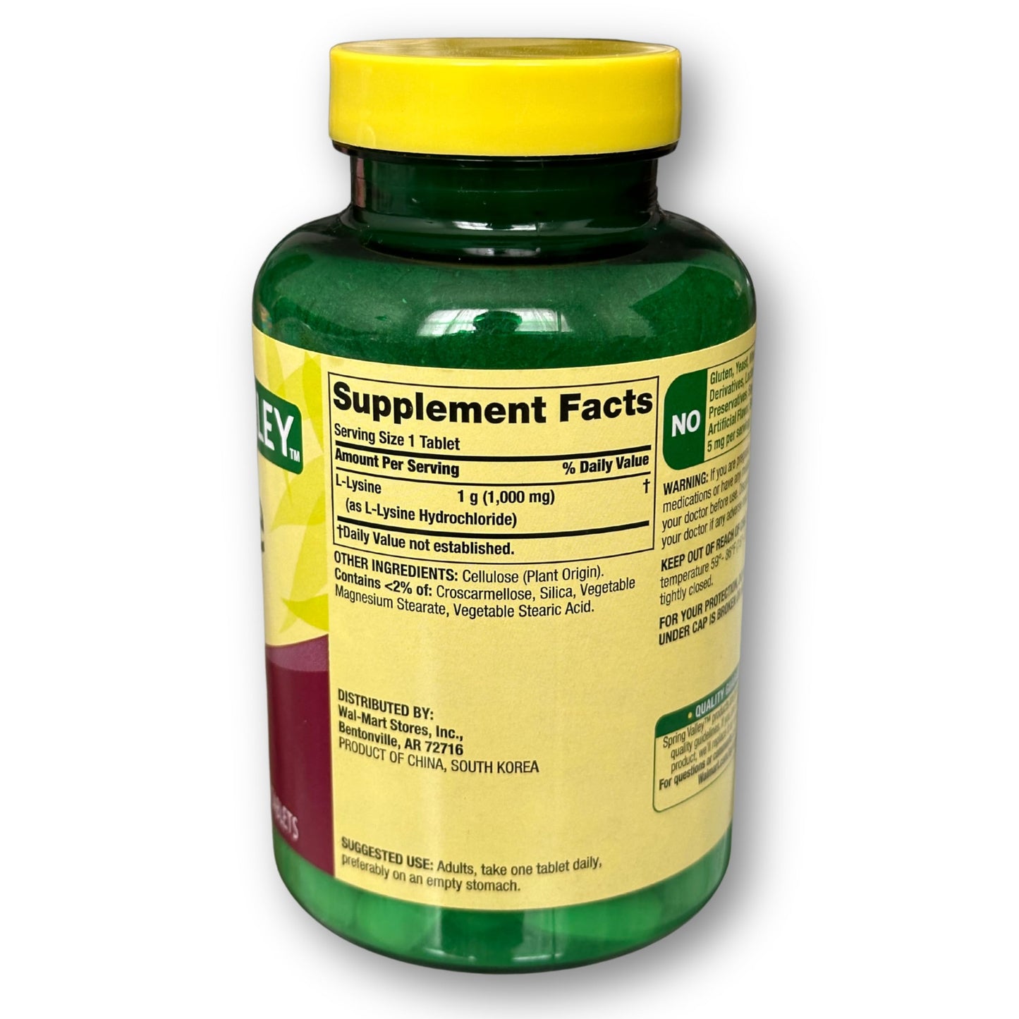Lysine 1000mg- Spring Valley 100 Tablets Supports Immune Health (Pack of 1), Boxed by Fusion Shop Store