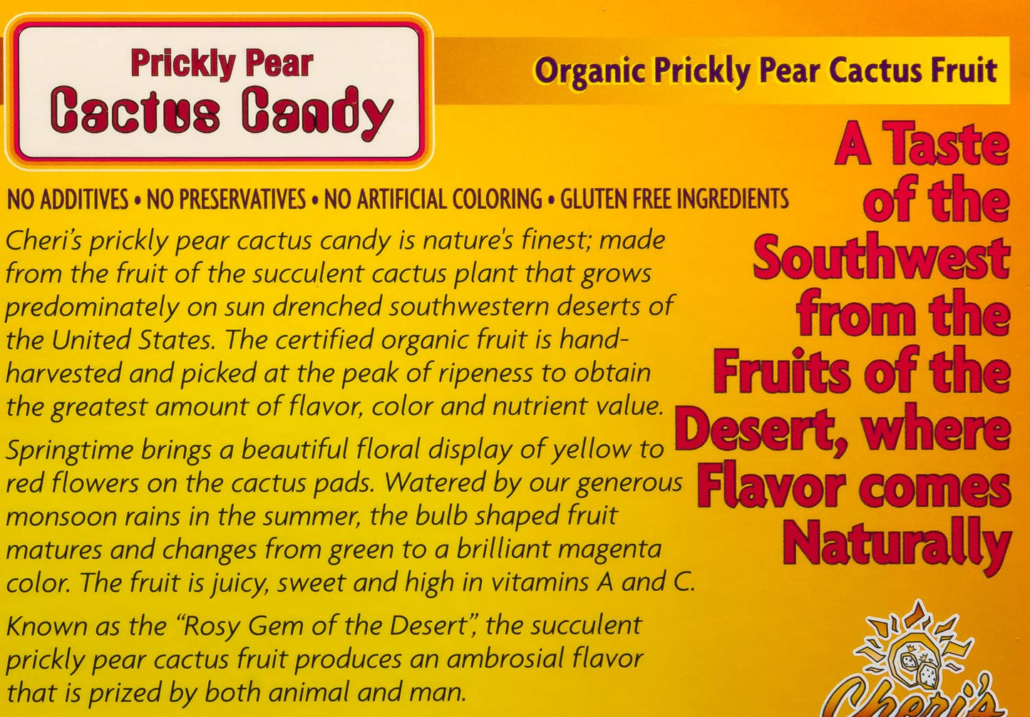 Cheris Desert Harvest Prickly Pear Cactus Jelly Candies 12 Pieces 85 Ounces