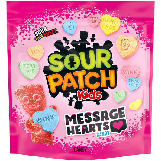 SOUR PATCH KIDS Message Hearts Valentines Day Candy 1301 oz