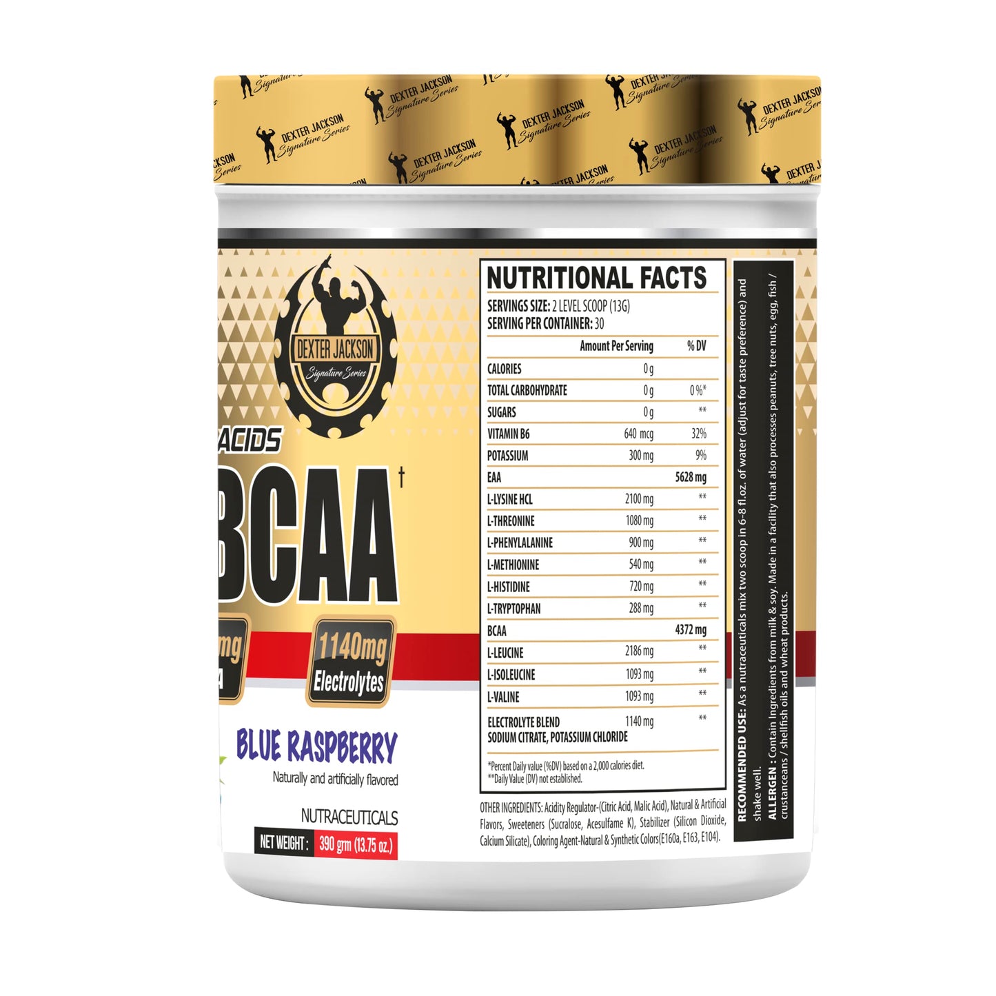 DEXTER JACKSON Gold Series EAA+BCAA | 390g (30 Serving, Blue Raspberry)