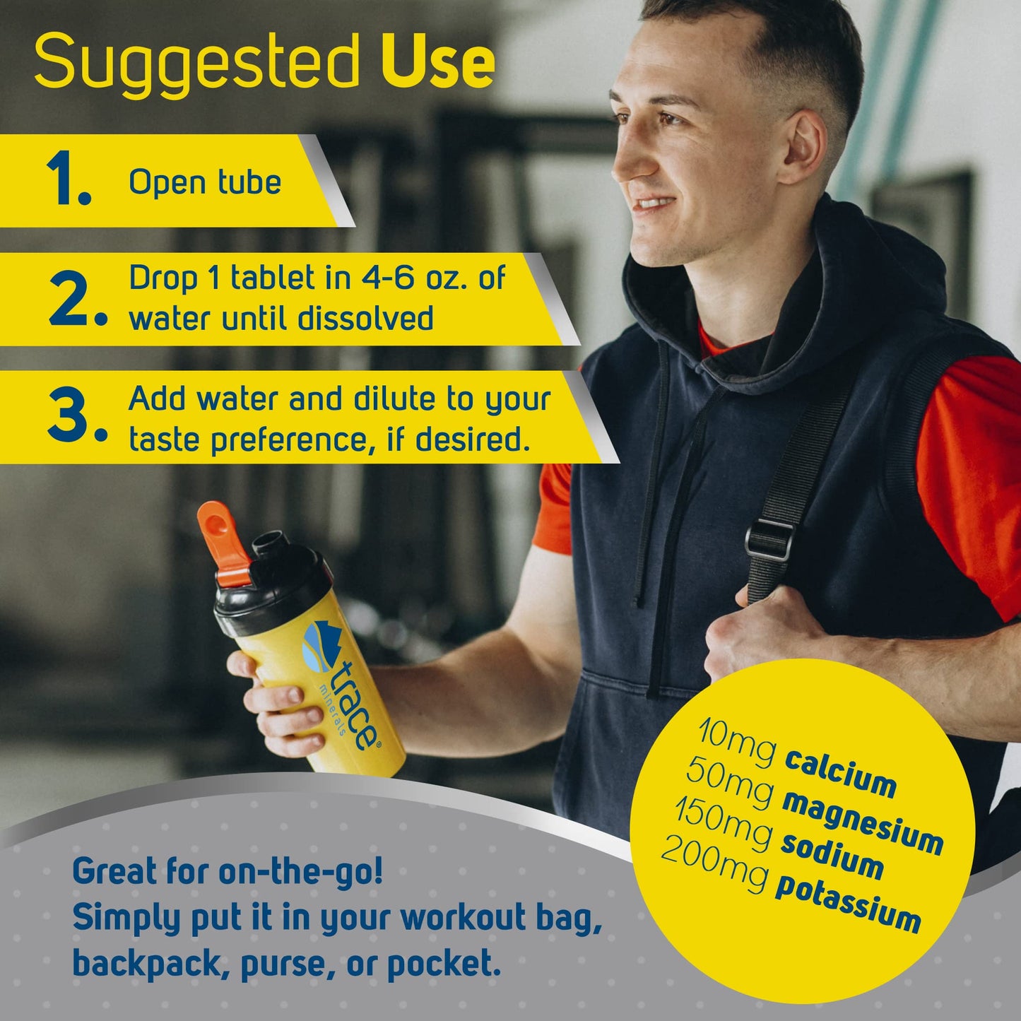 Trace Minerals Max-Hydrate Endurance - Daily Energy Support Supplement - Electrolyte Supplement to Aid Against Muscle Cramps - Supplement to Support Hydration - Citrus, 10 Tabs (80 Servings)