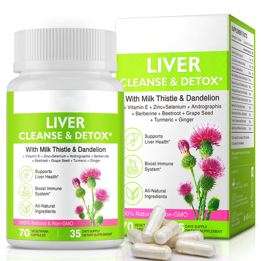 Liver Renew Cleanse Detox,Liver Cleanse Detox & Repair & Support |70 Capsules|Herbal Supplement for Liver Health| Milk Thistle Dandelion Root with 9 Herbal Minerals for Men & Women