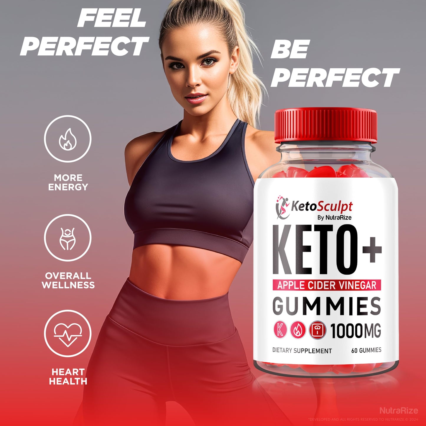 Ketosculpt Gummies, Keto Sculpt ACV Gummies, All Natural Apple Cider Vinegar, Official Formula for Weight Loss Support, Premium Keto+ACV Gomitas Reviews (60 Gummies)