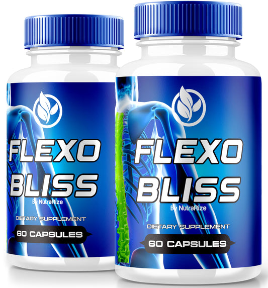 NutraRize (2 Pack) Flexo Bliss, FlexoBliss Joint Health Support, All-Natural Supplement to Support Flexibility and Full Range of Motion, Official Flexo Bliss Reviews (120 Capsules)