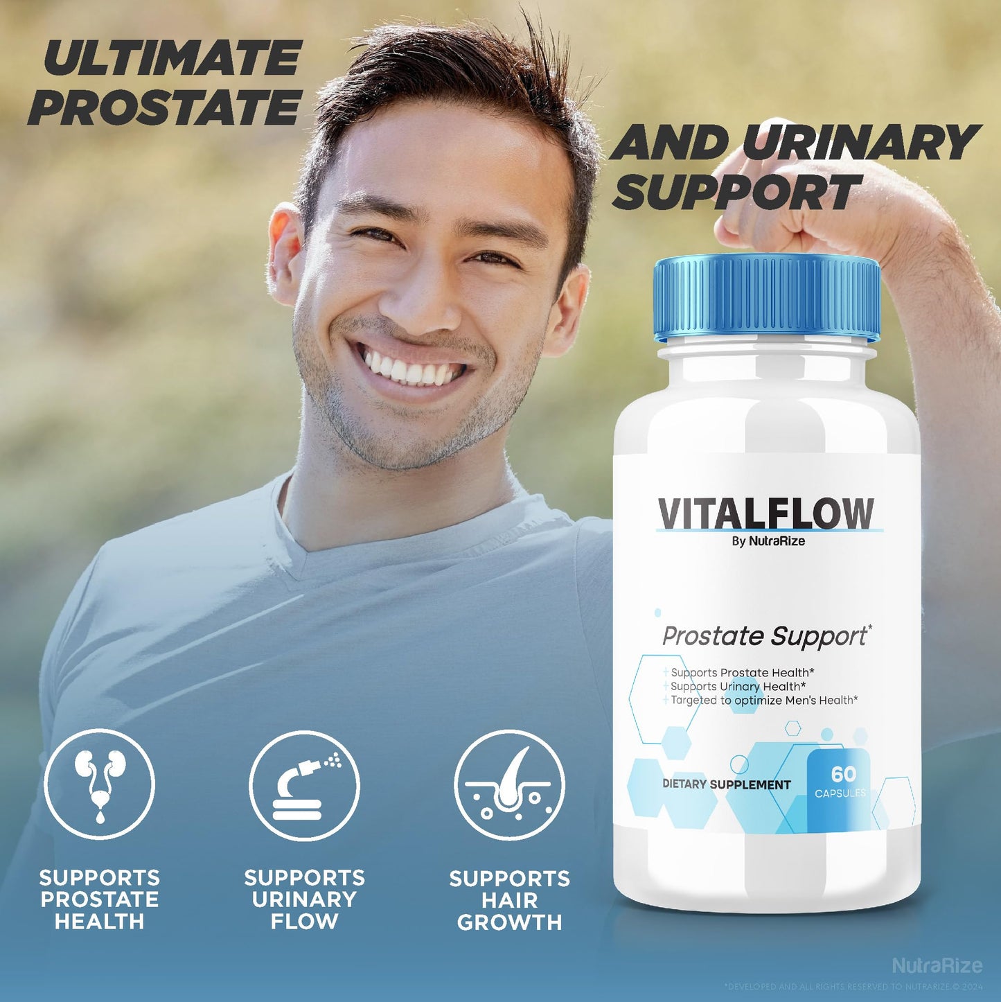 VitalFlow Capsules, VitalFlow Advanced Prostate Support Formula, Official All-Natural Formula to Regain Control, Max Strength Pills to Support Overall Health, Vital Flow Reviews (60 Capsules)