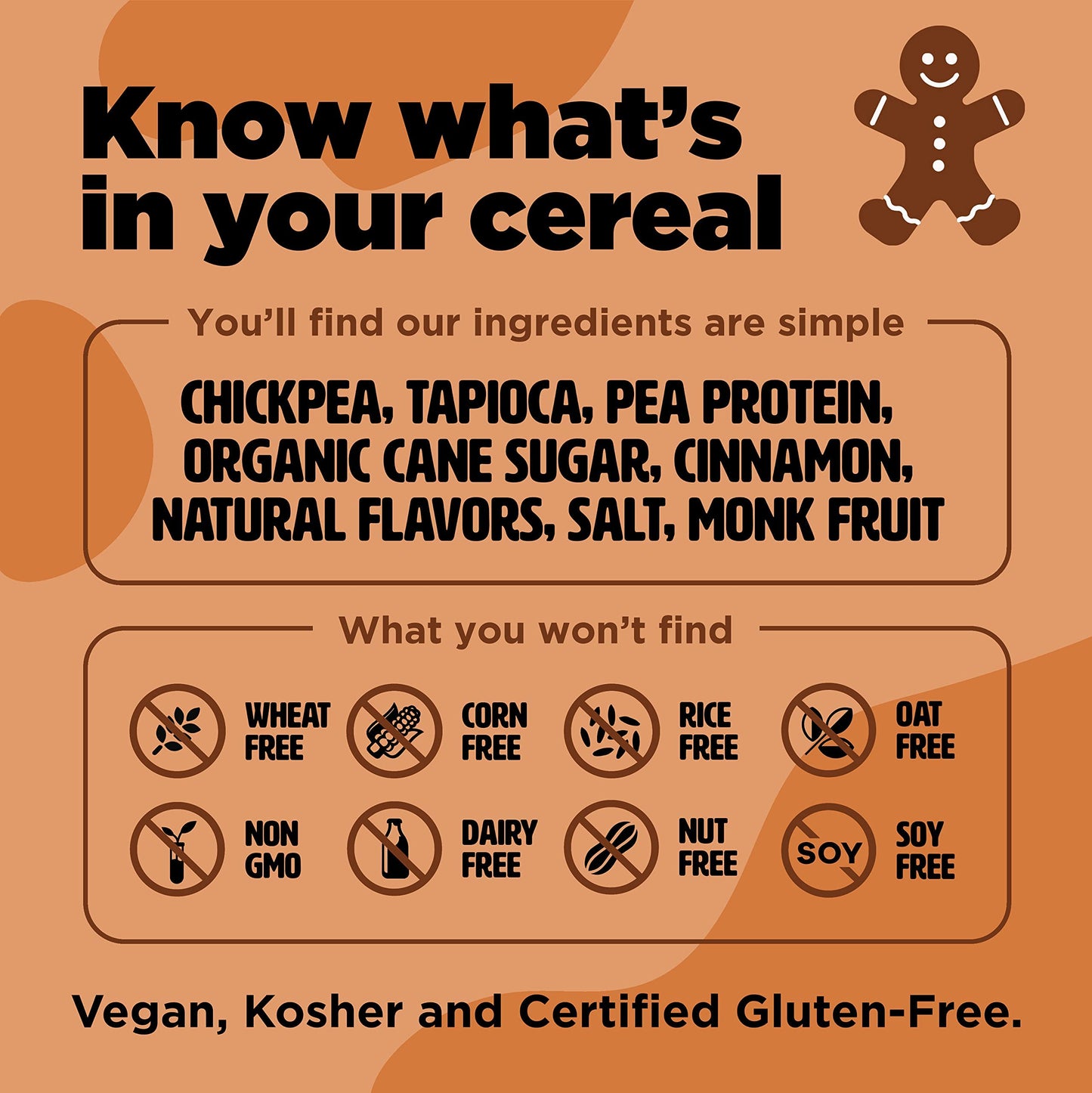 Protein and GlutenFree Breakfast Cereal by Three Wishes  High Protein and Low Sugar Snack  Vegan Kosher GrainFree and DairyFree  NonGMO Gingerbread 86 Ounce Pack of 3