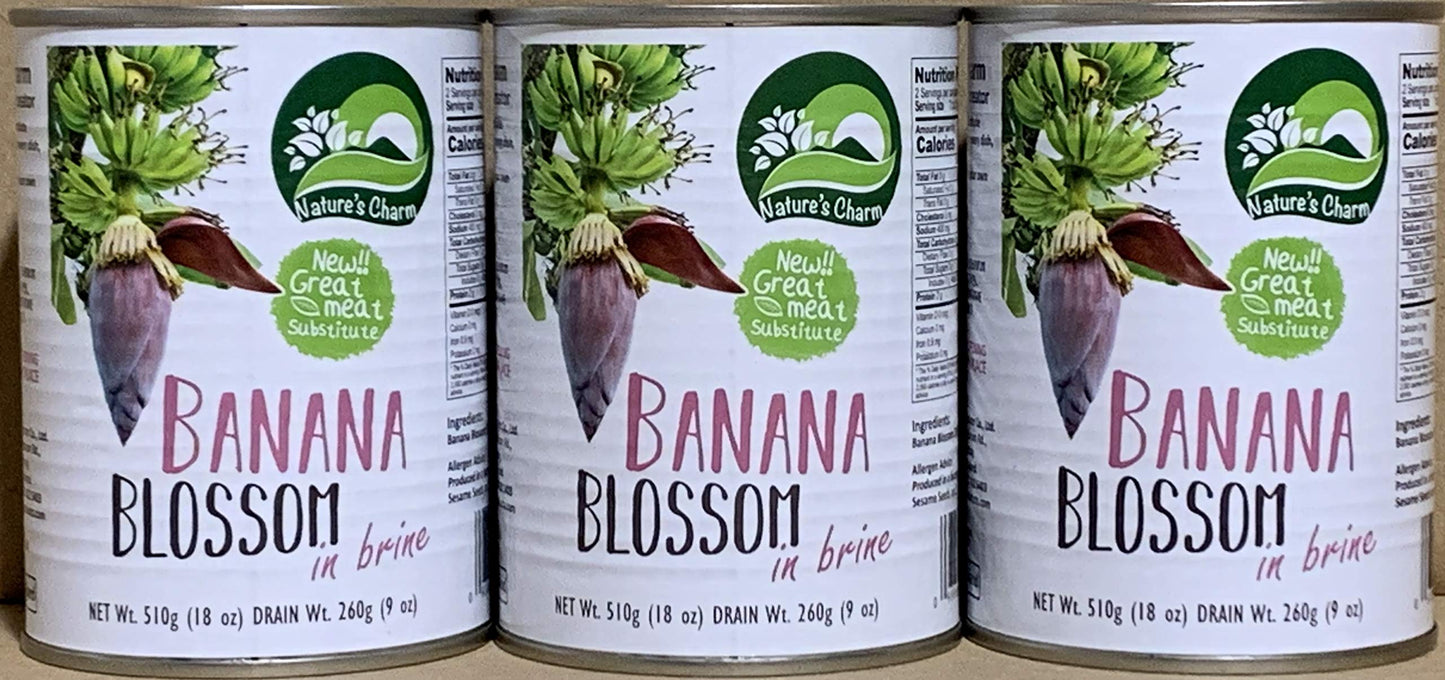 KC Commerce Natures Charm Banana Blossom In Brine 18oz By KC Commerce Pack of 3