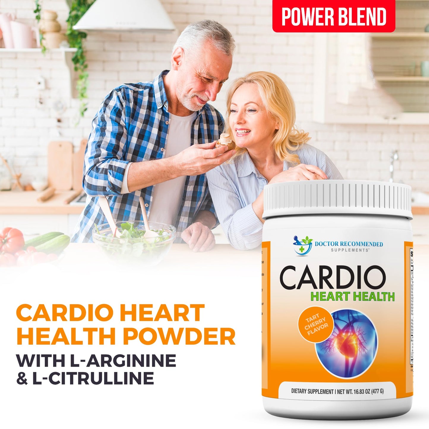 DOCTOR RECOMMENDED SUPPLEMENTS Cardio Heart Health Powder - L-Arginine Supplement 5000mg & L-Citrulline 1000mg, (Pack of 3-16.82 oz / 50.46 oz)